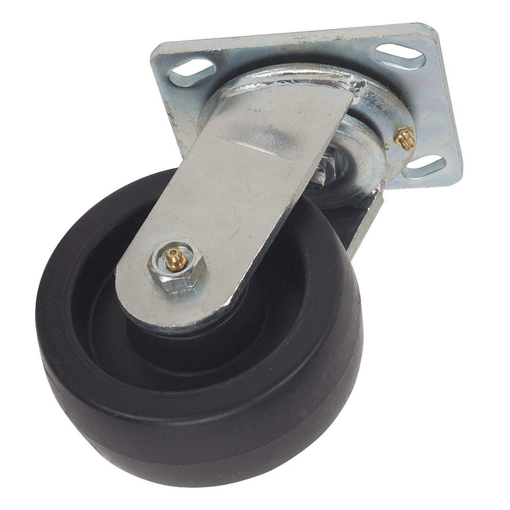 GRAINGER APPROVED 1ULL3 Plate Caster,Swivel,Polyolefin,7 1/2"H 1ULL3