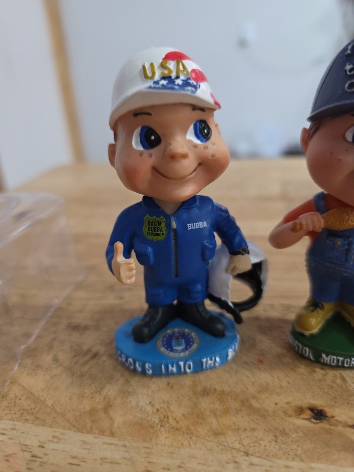 2 Motor Speedway Mini Bobblehead Figures - See Photos.