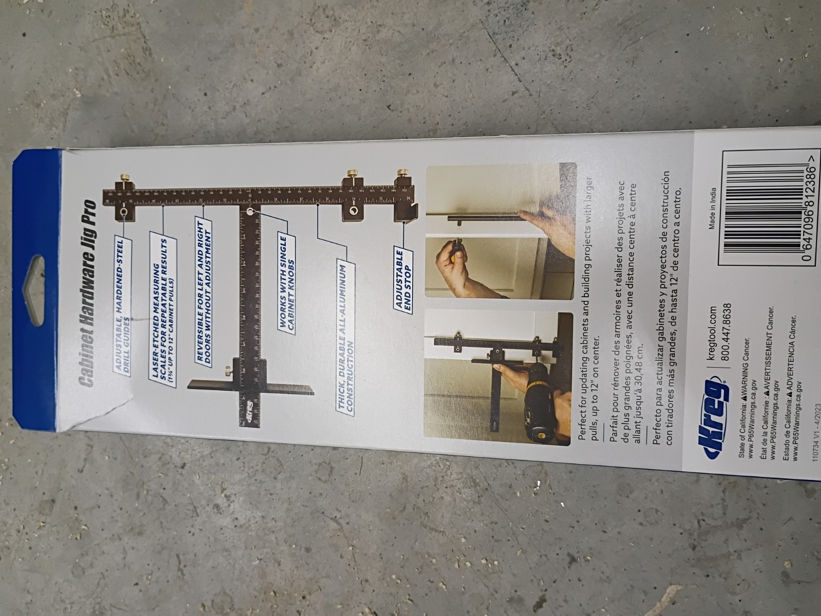 Kreg Cabinet Hardware Jig Pro 4 Single Knobs & Pulls Spacing from 1 3/4" to 12"