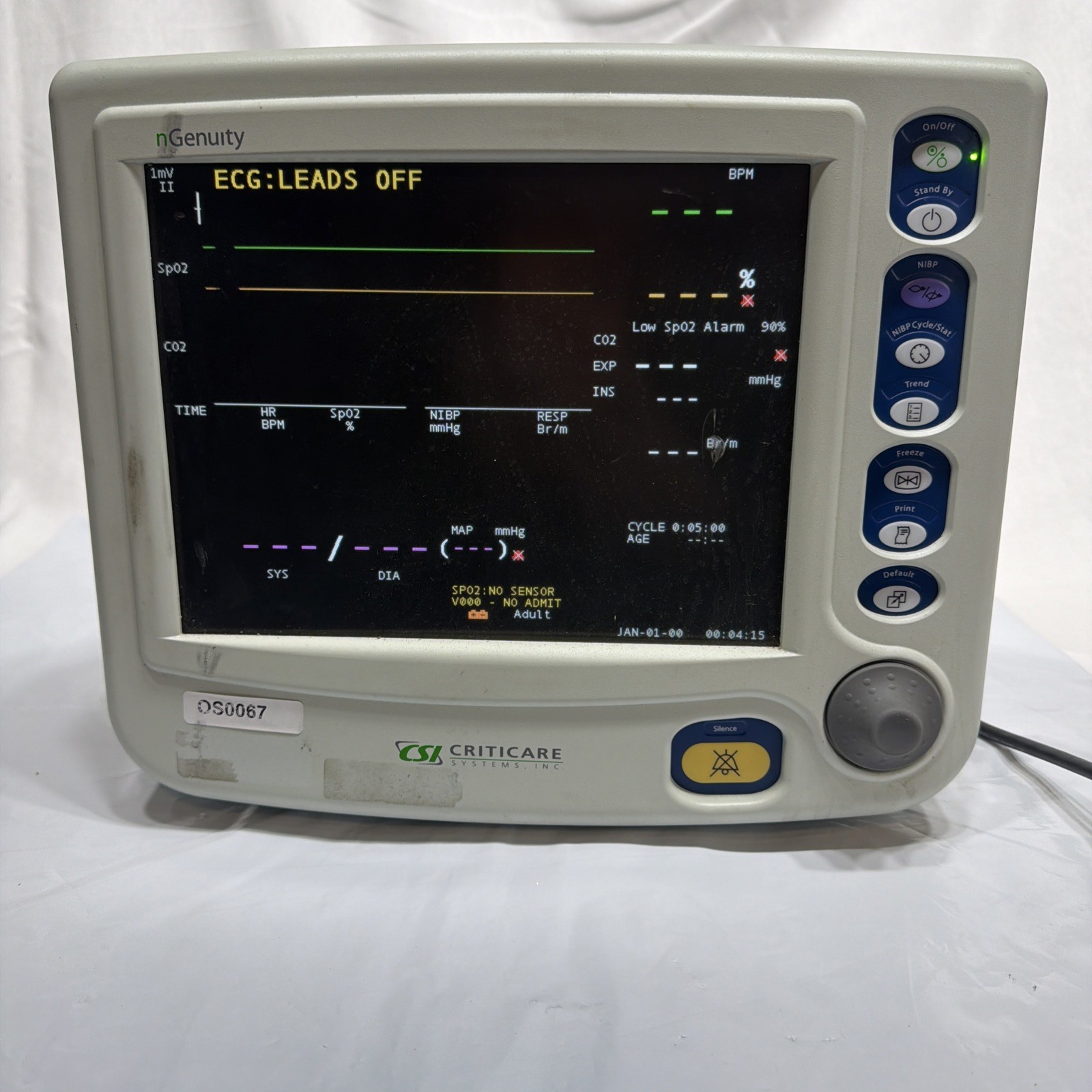 Medical Dental Patient Vital Signs Monitor System - Critcare nGenuity 8100EP1