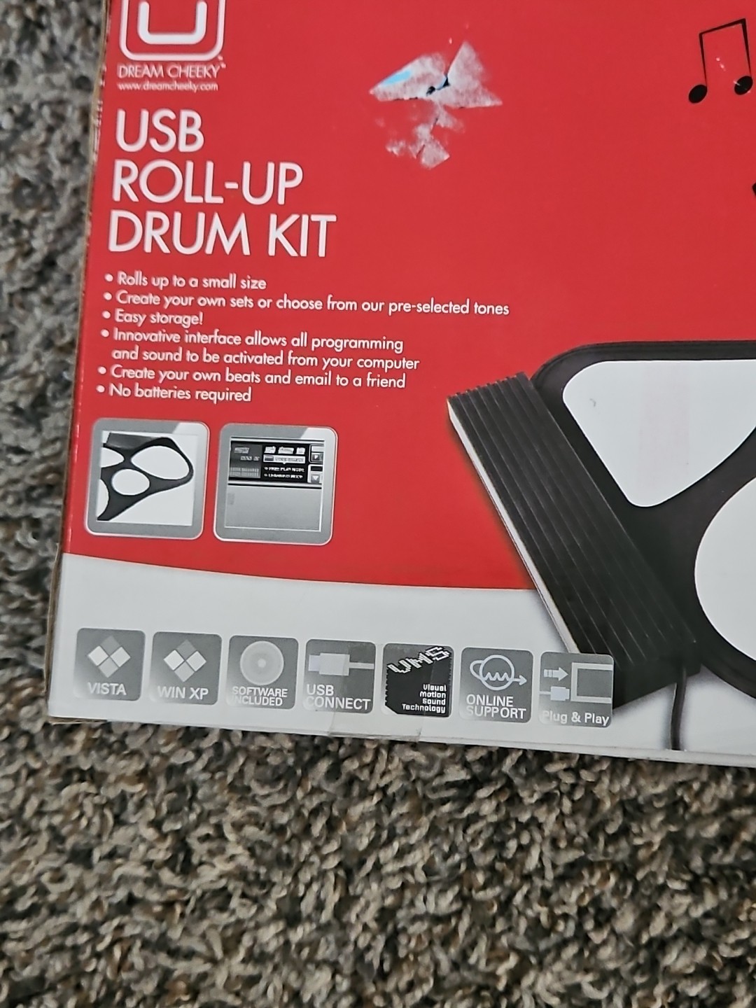 Dream Cheeky USB Roll-Up Drum Kit including Drum Sticks NEW!