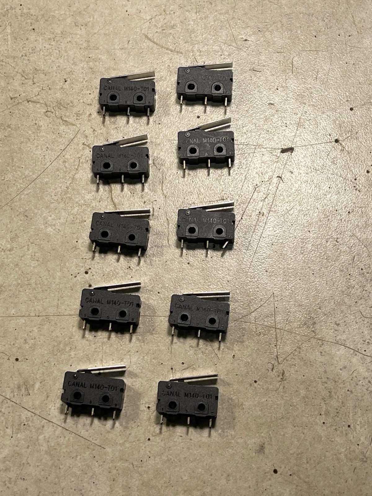 Lot Of 10 Lever type microswitch 250V 5A Canal M140-T01 3 pins