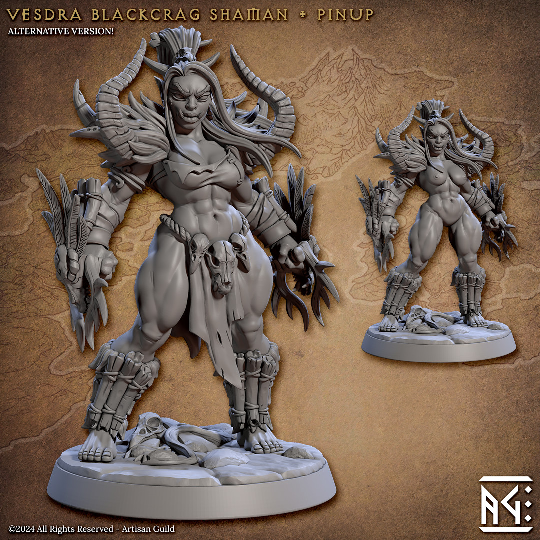 Orc Barbarian - Pinup SFW - Artisan Guild - Dungeons and Dragons