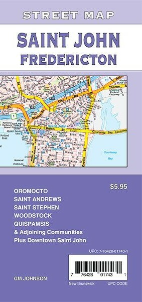 Street Map of Fredericton, Saint John, New Brunswick, Canada, by GMJ Maps