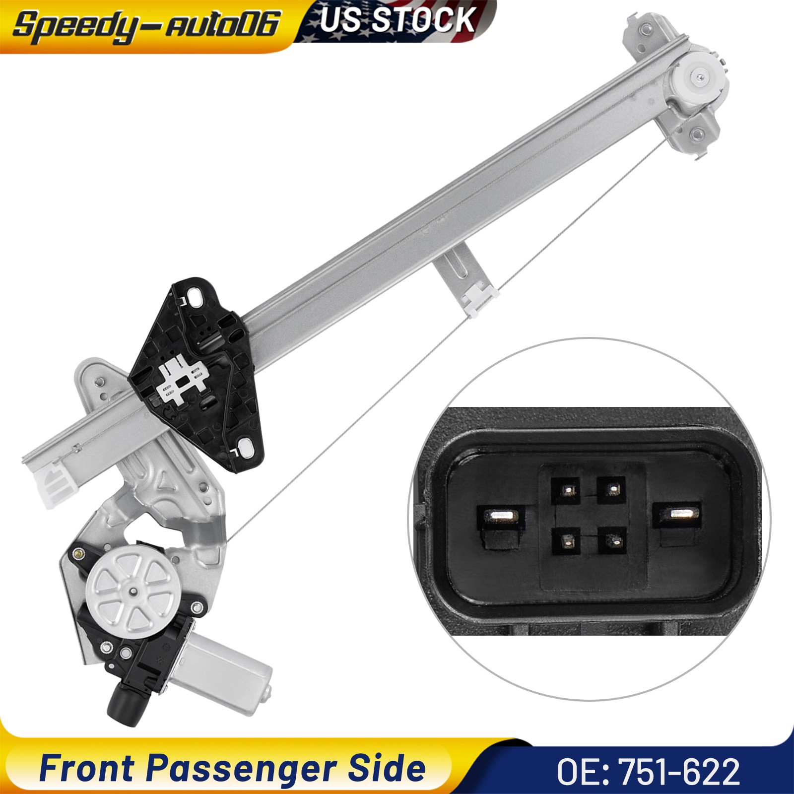 For Honda Fit 2009-2014 Front Right Passenger Power Window Regulator w/ Motor