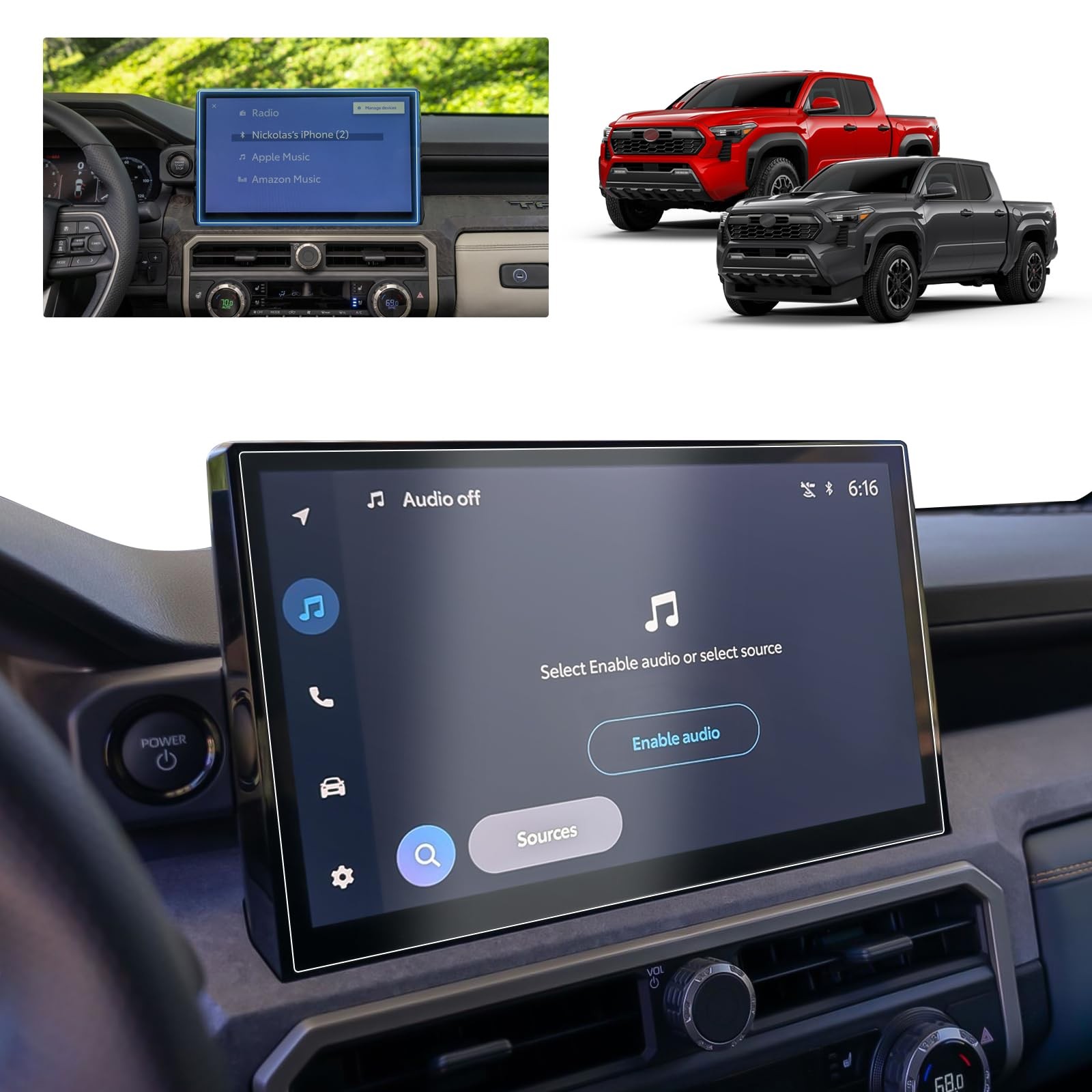 BSTW 2024 Tacoma Screen Protector for 2024-2025 Toyota 14-In Matte