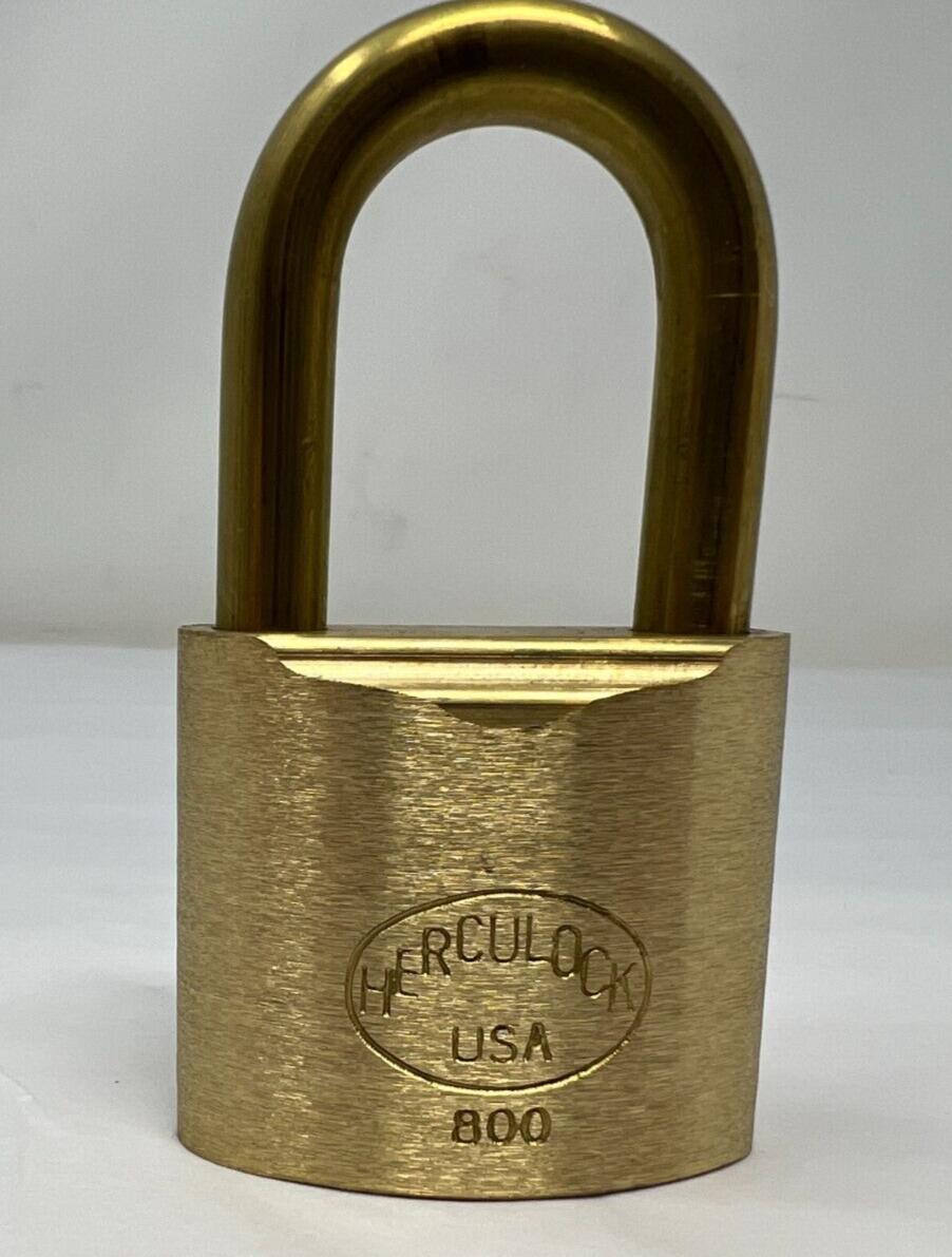 NEW Brass Herculock Padlock 800 AEP Logo USA Made NO KEY