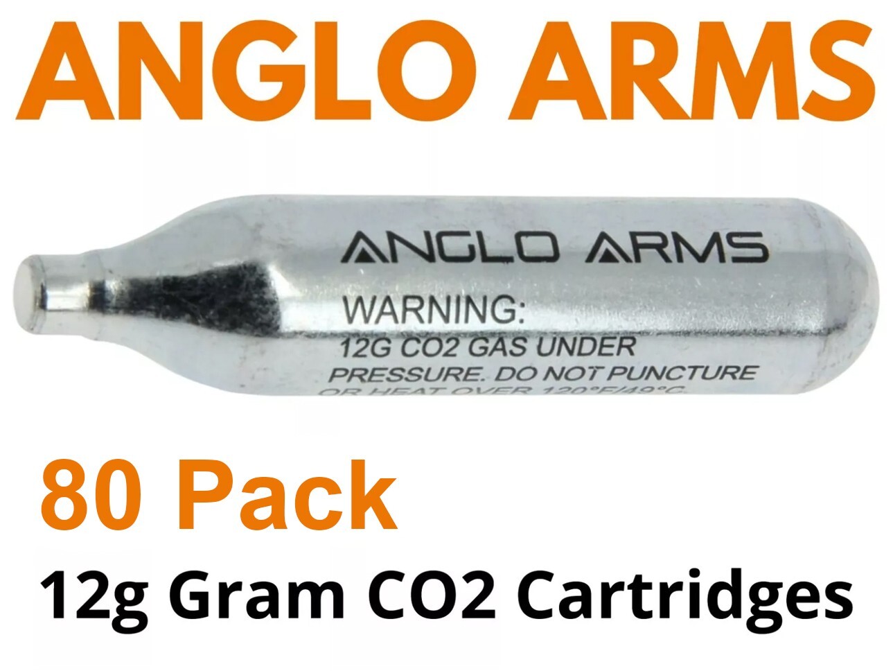 12g Gram CO2 Gas Capsule [80 Pack] Anglo Arms Cartridge Air Rifle Pistol AirGun