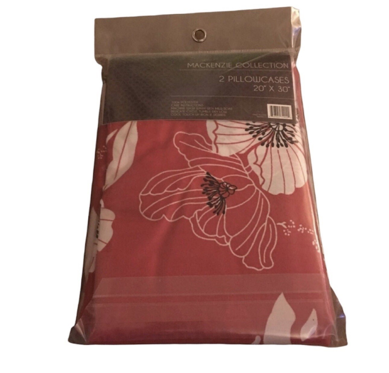 Mackenzie Collection Red Floral Pillowcases 20x30