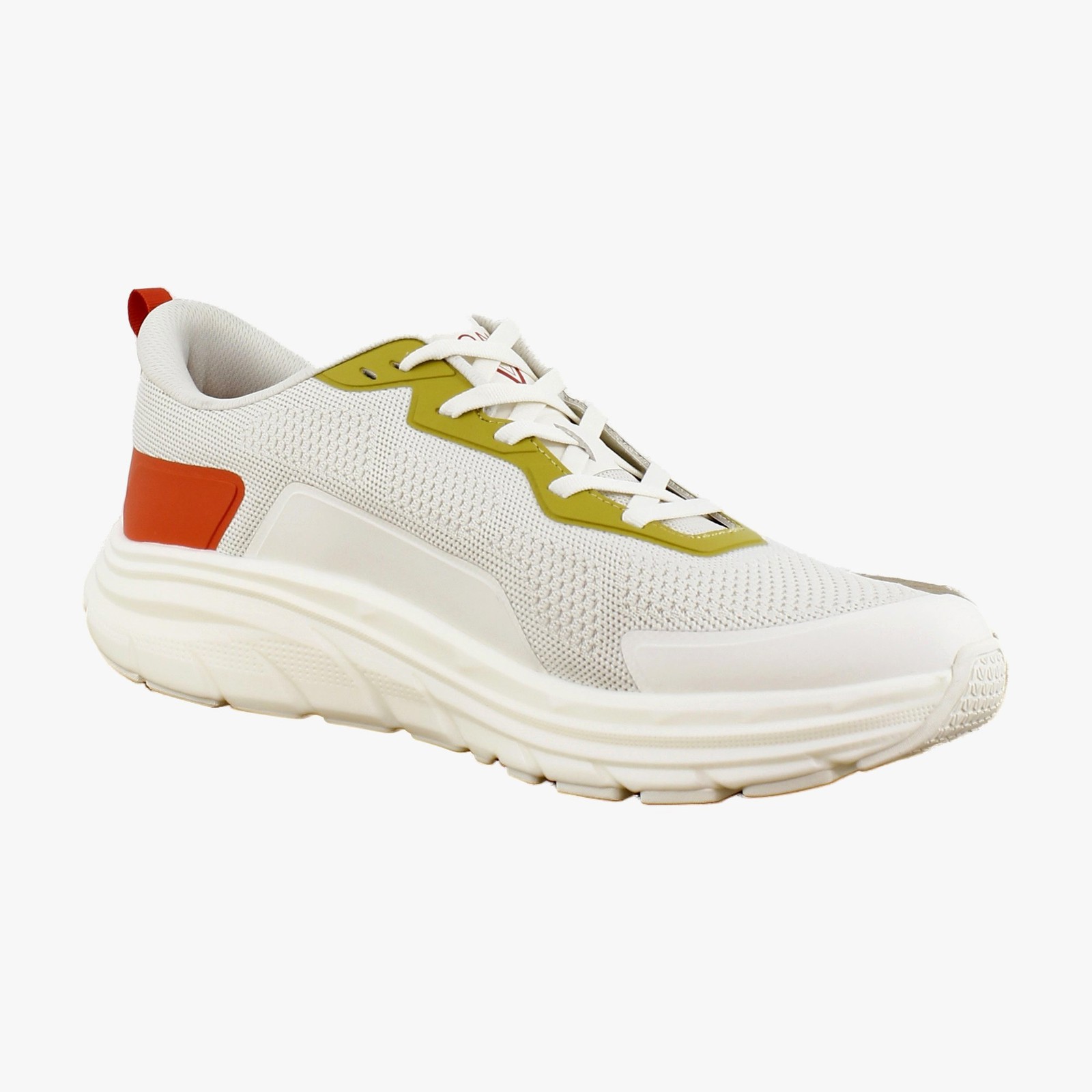 Vionic Mens Walk Max Mens Athletic Cream/Tangerine Tango
