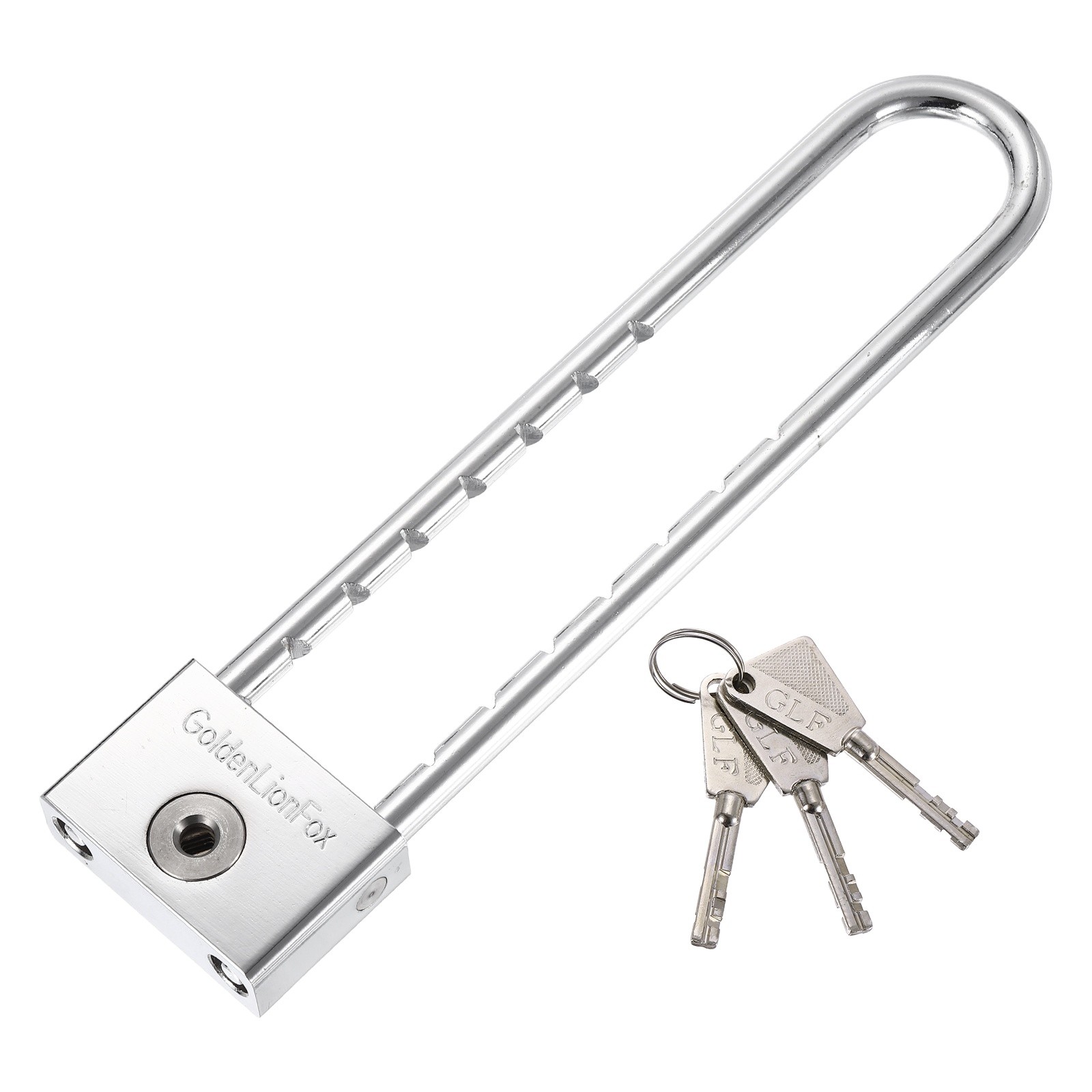 Long Shackle Padlock 8.66", Removable Adjustable U Shaped Extended Shackle Lock