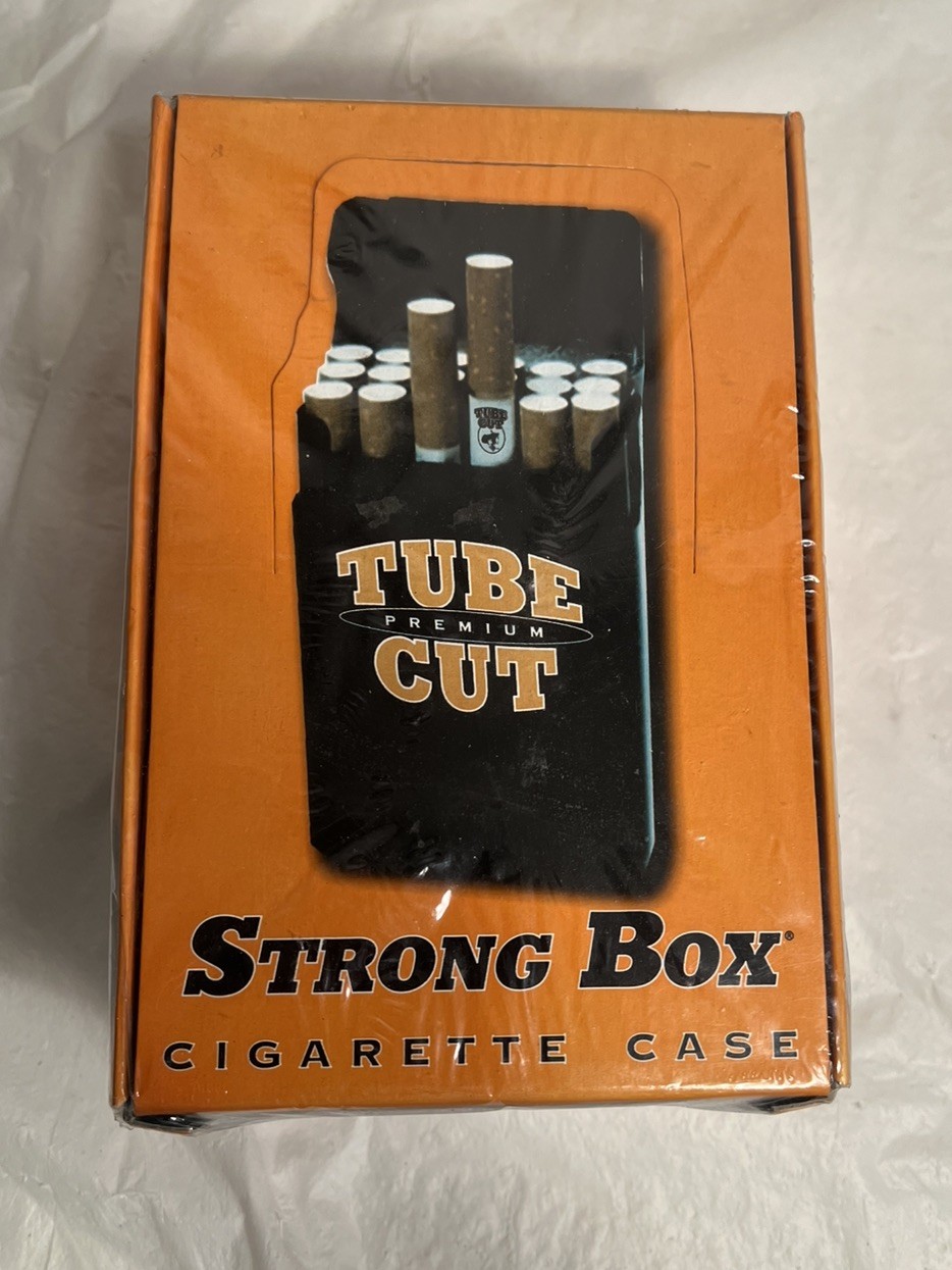 12ct King Size Tube Cut Hard Strong Box Plastic Cigarette Storage Cases