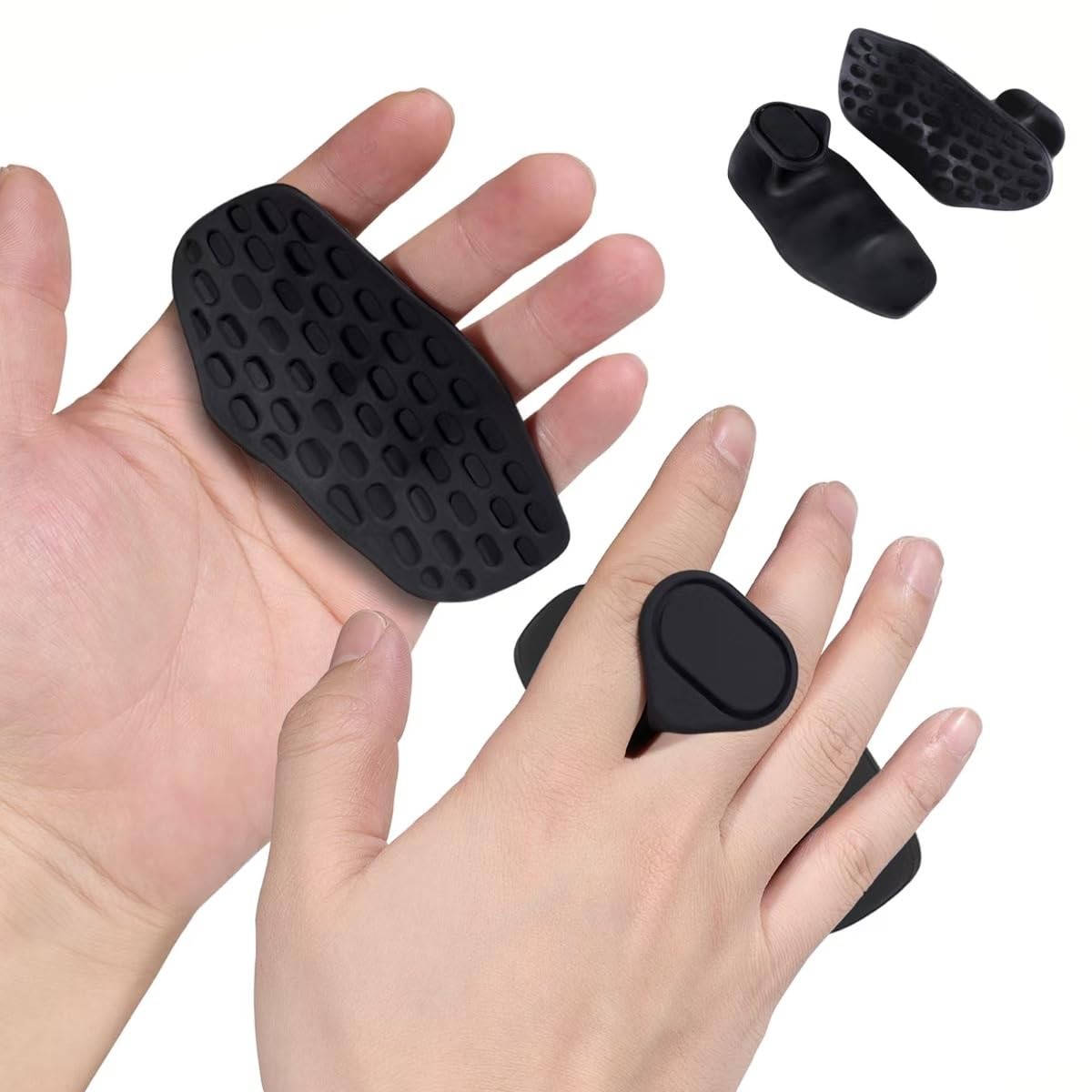 NiuMid Anti-Slip Workout Grips - Ergonomic Rubber Hand 3.23*1.65, black