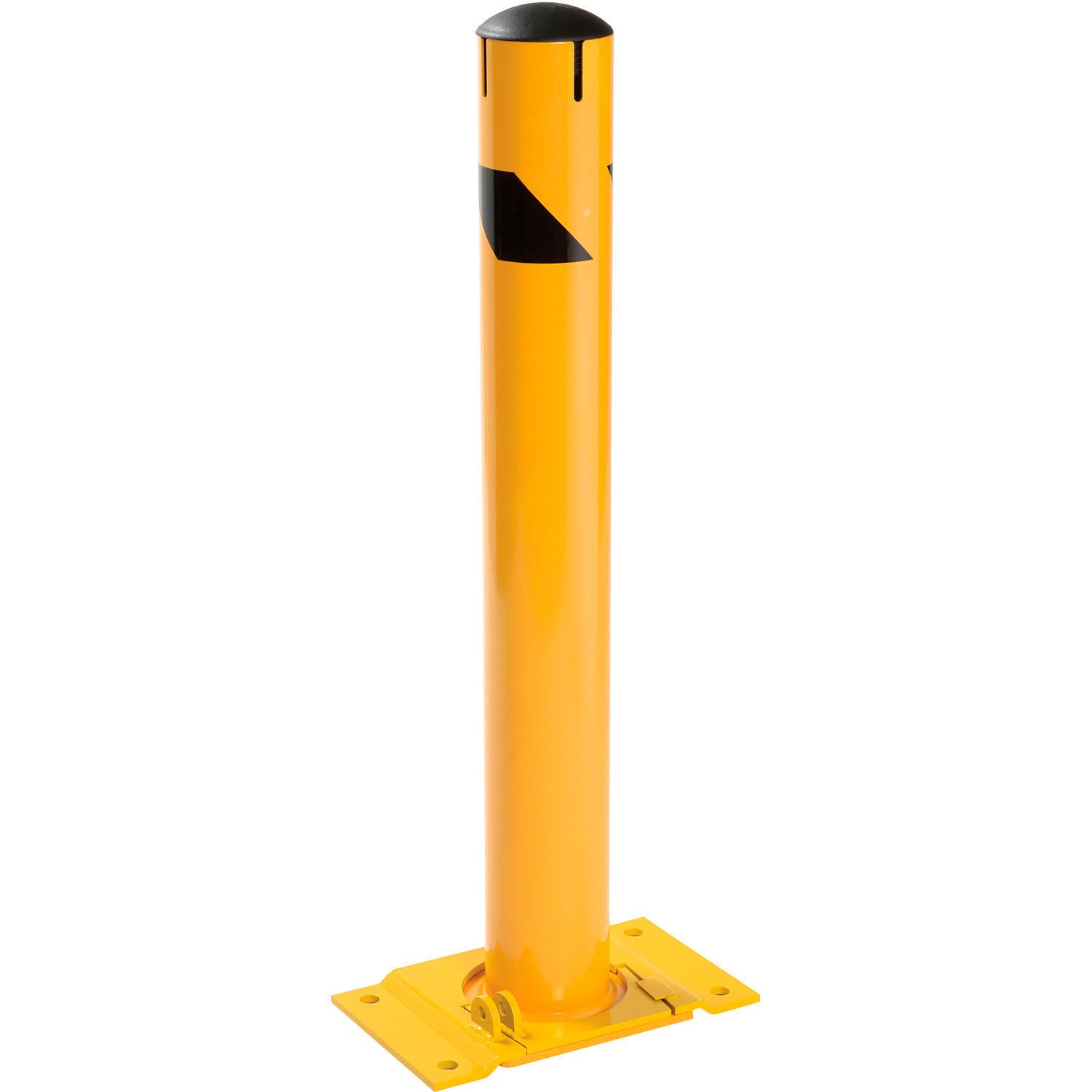 Global Industrial Steel Safety Bollard W/Chain Slots Removable Base  Cap 36"H x