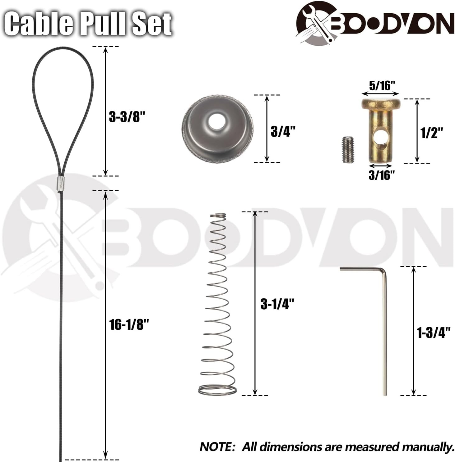 Gate Latch Cable Pull with Spring, Metal Gate Opener String Adjustable from 2...
