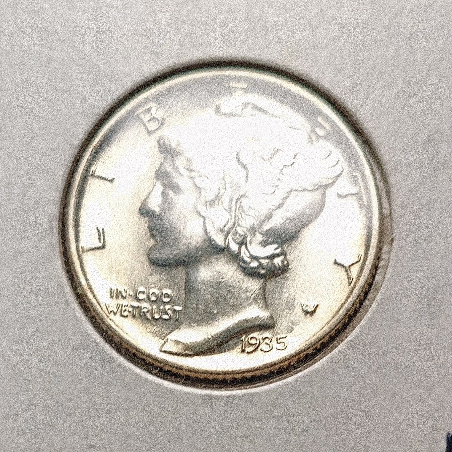 Mint State FB 1935 Mercury Dime 10C Silver 0.9 90% Business Strike Philadelphia