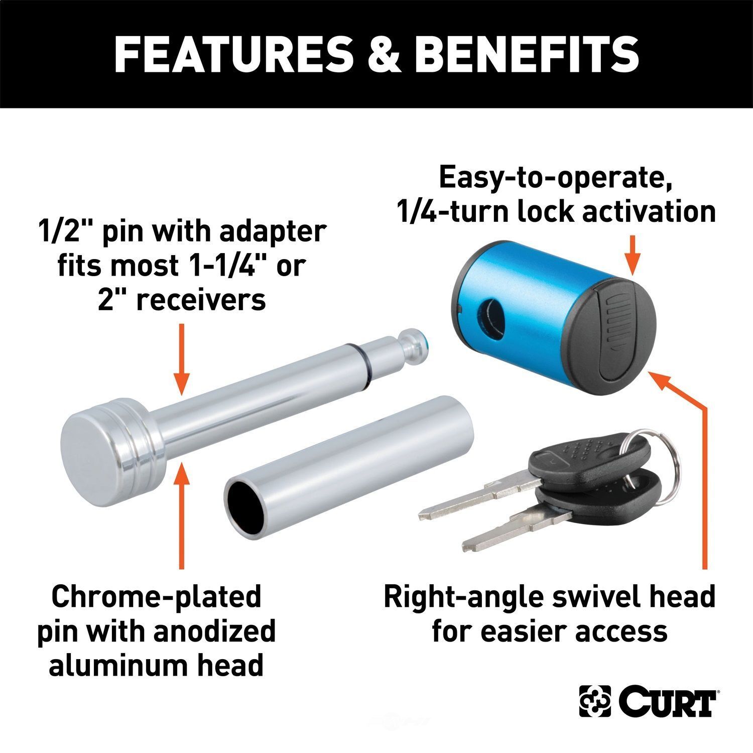 Trailer Hitch Lock Curt Manufacturing 23506