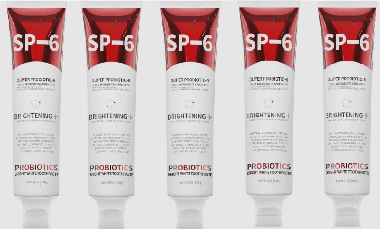 5 packs SP-6 Super Probiotic-6 Oral Microbiota Strength Bright White Toothpaste