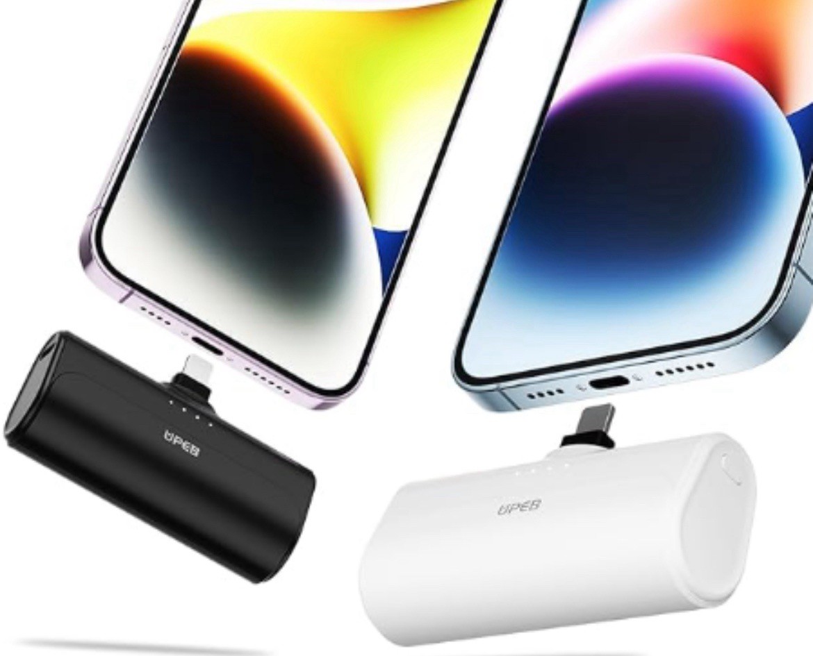 2 Packs Portable Phone Charger iPhone 5000mAh with Built in Cable