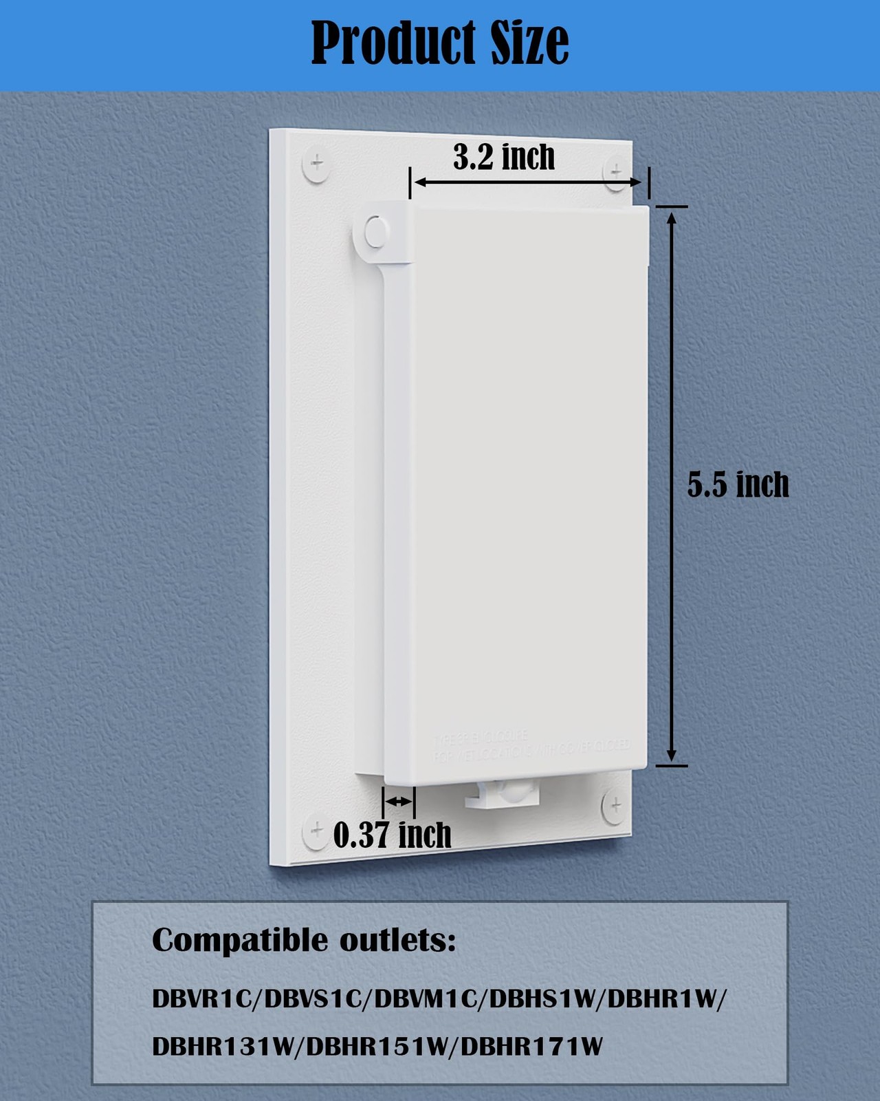 Type 3r Enclosure Cover, DBVW-1 Outdoor Outlet Cover for Wet Locations (Verti...