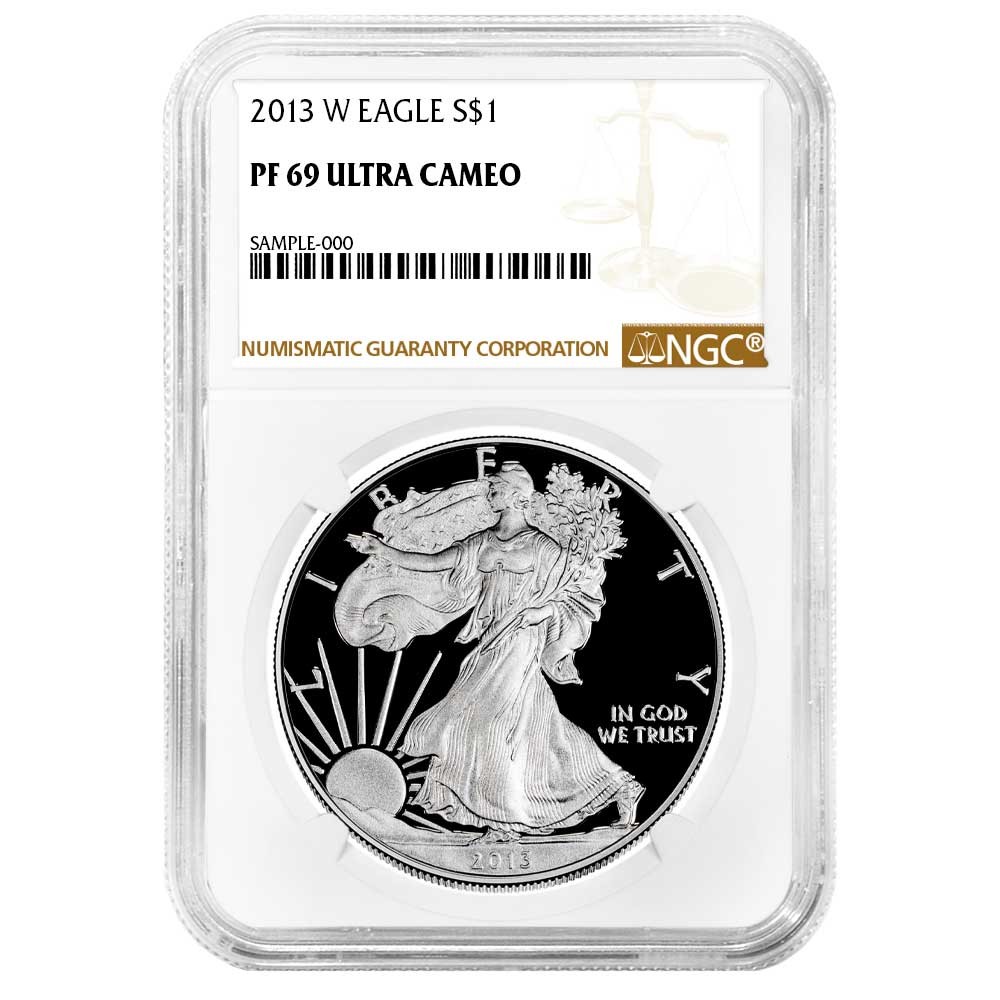 2013-W Proof $1 American Silver Eagle NGC PF69UC Brown Label