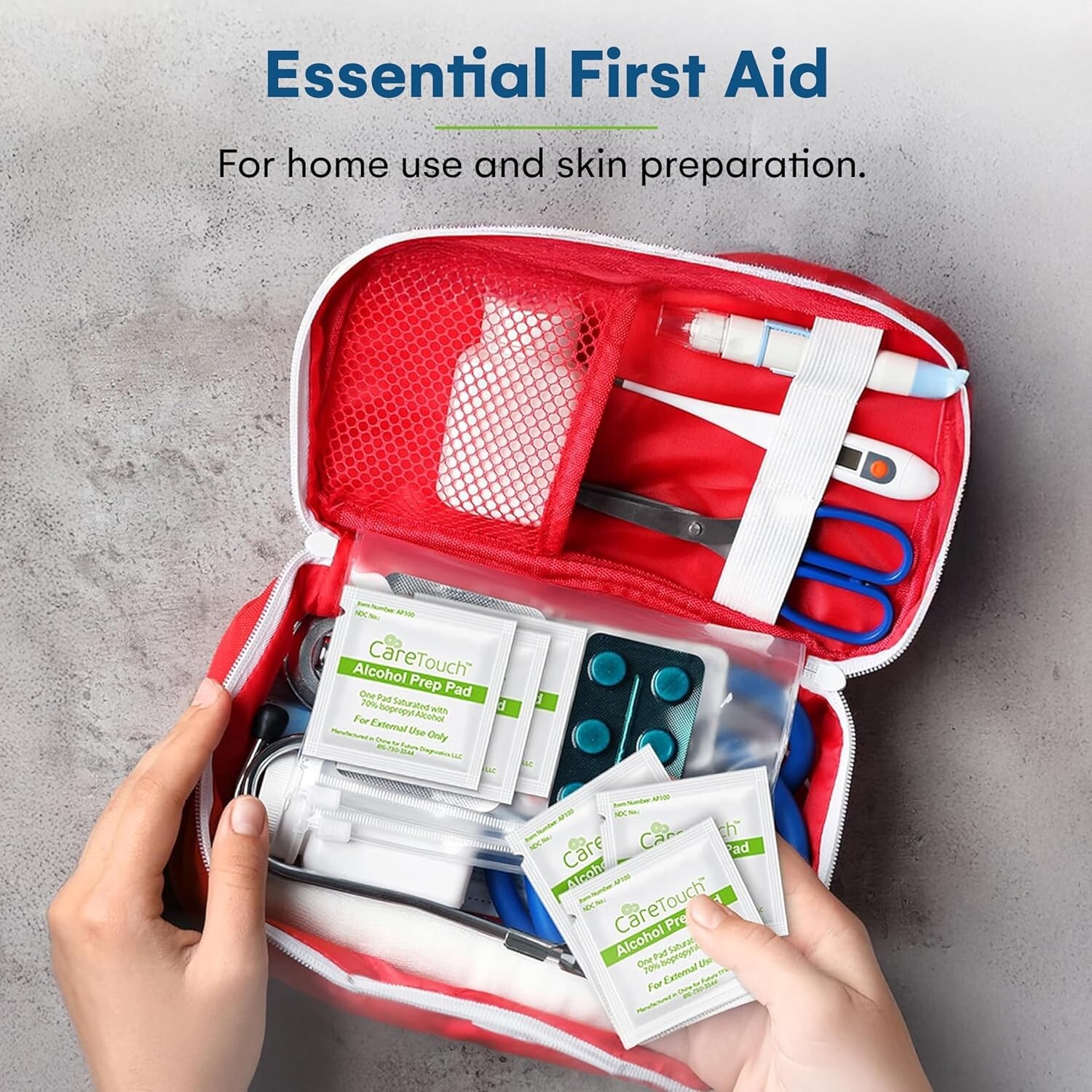 Care Touch 400 Count Sterile Alcohol Prep Pads - Essential First Aid Wipes