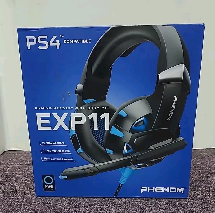 Phenom  EXP11 Gaming Headset w Boom Mic Compatible w PS4 & Devices w 3.5mm Port