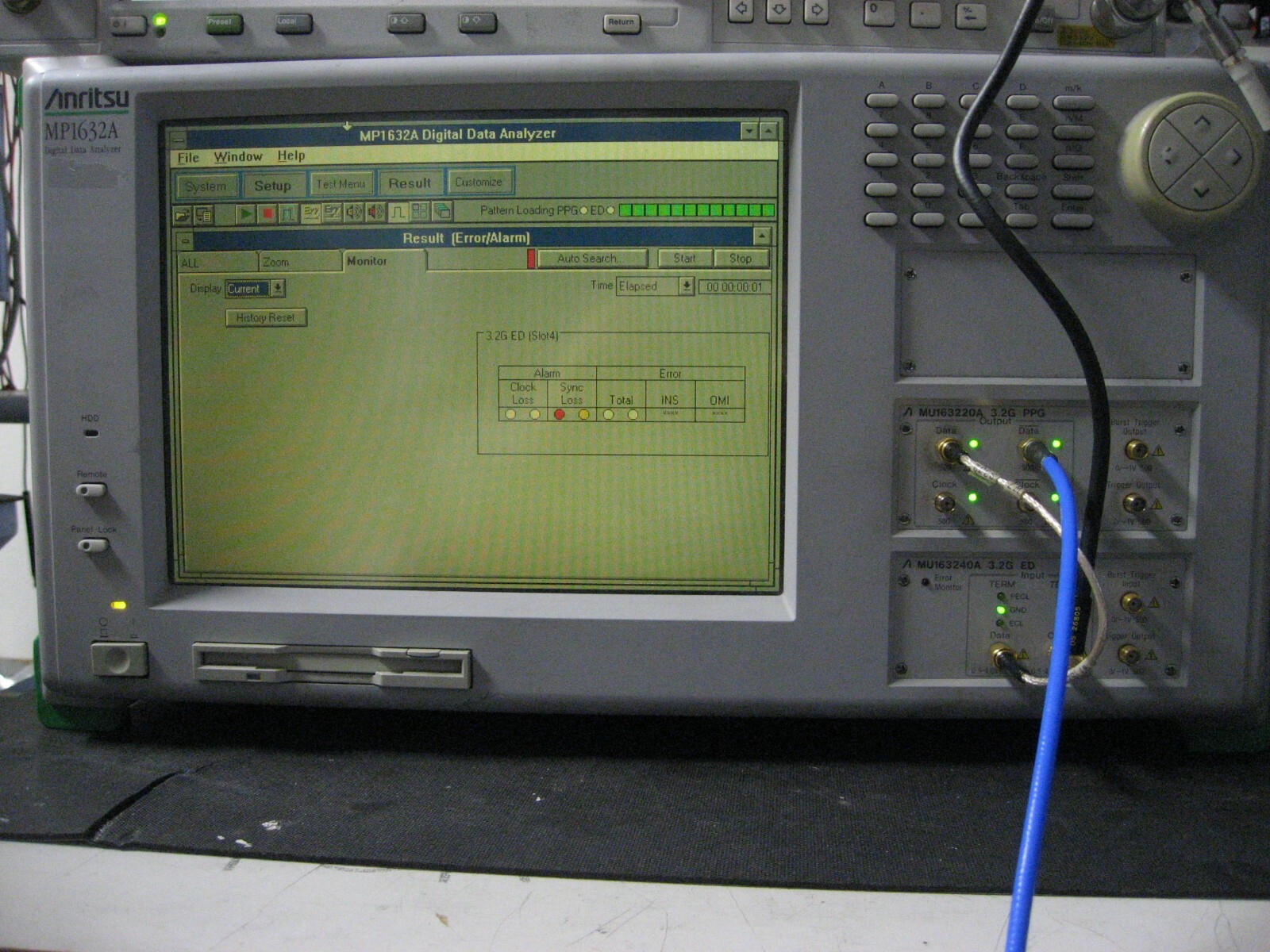 Anritsu MP1632A DATA Analyzer & Pattern generator MU163220 & 3.2GHz Synthesizer