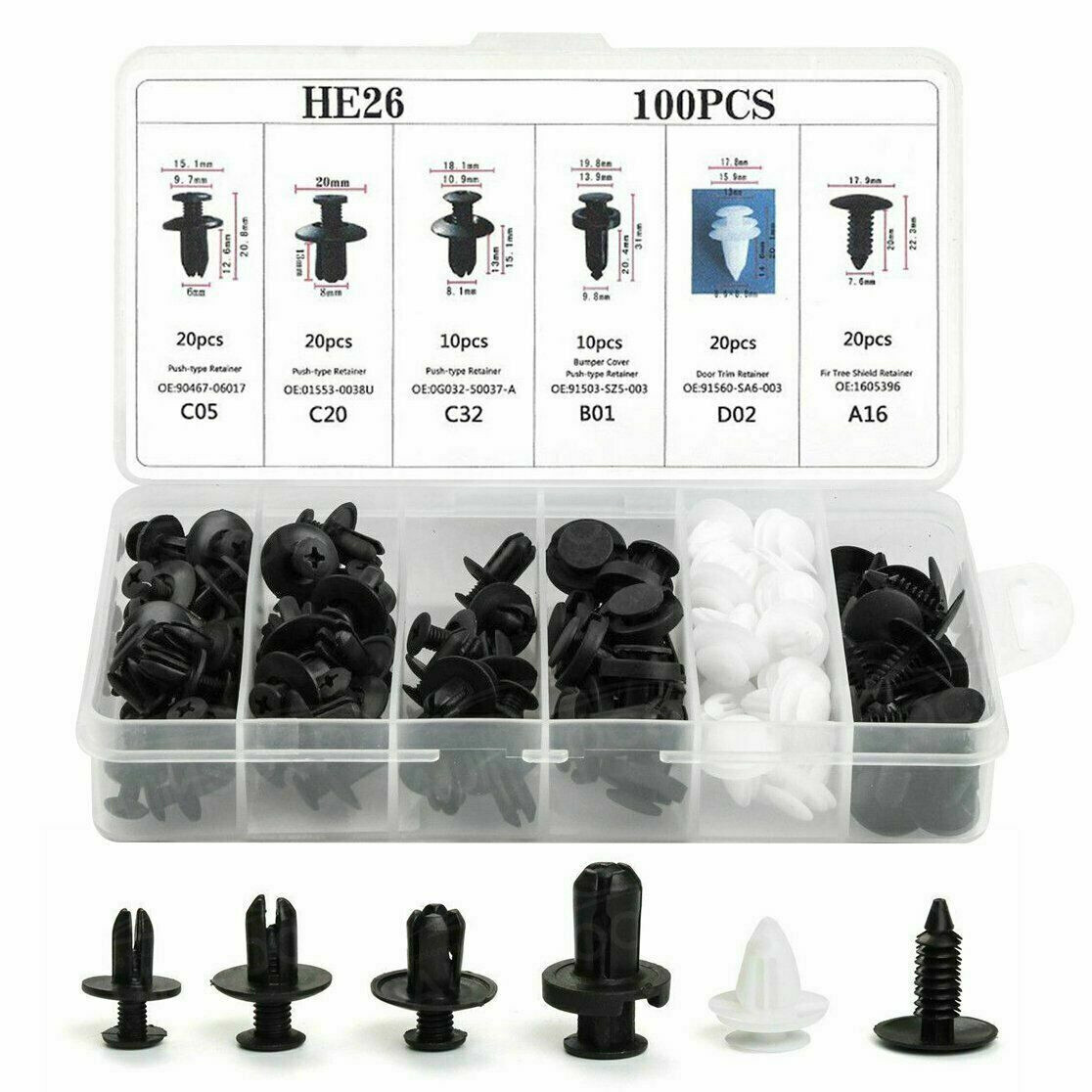 Accessories Clip Trim Car Push Pin Rivet Bumper Door Panel Retainer 100PCS KitUS