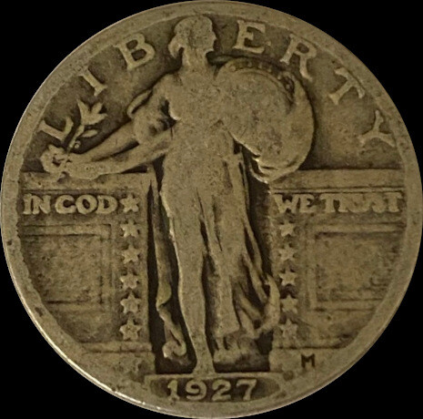 1927 Standing Liberty Quarter VG Grade 90% Silver
