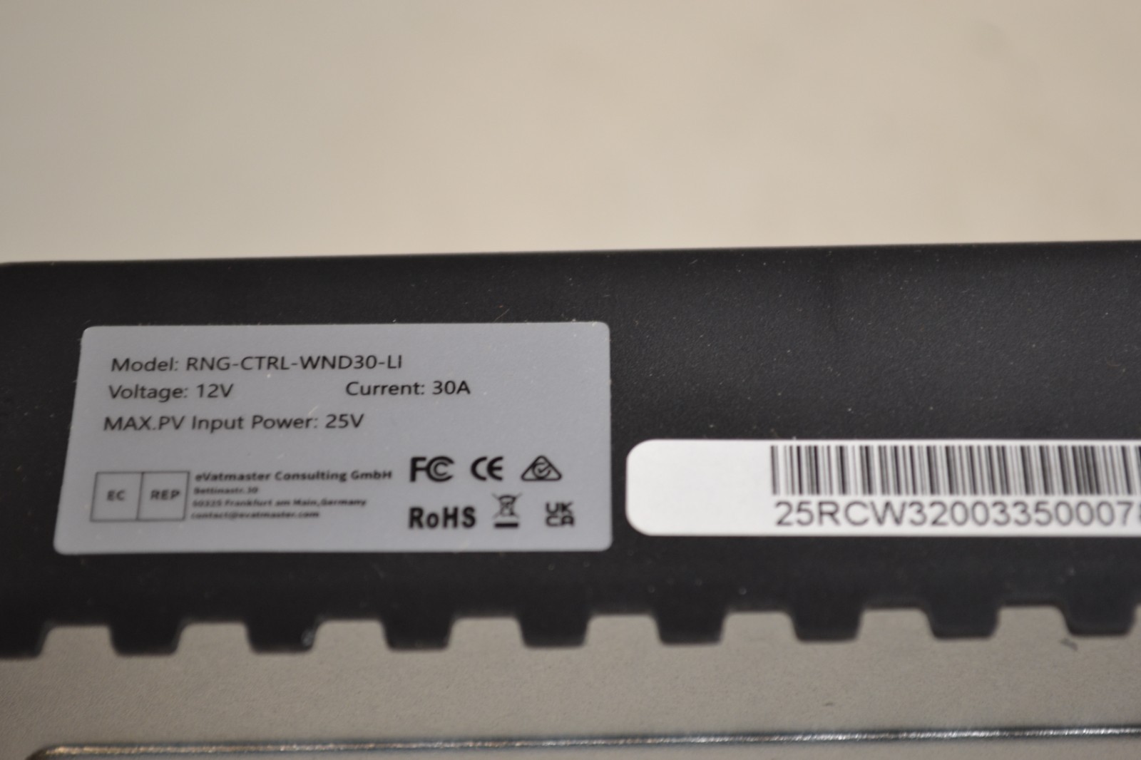 RENOGY Wanderer Solar Charge Controller Model: RNG-CTRL-WND30-LI