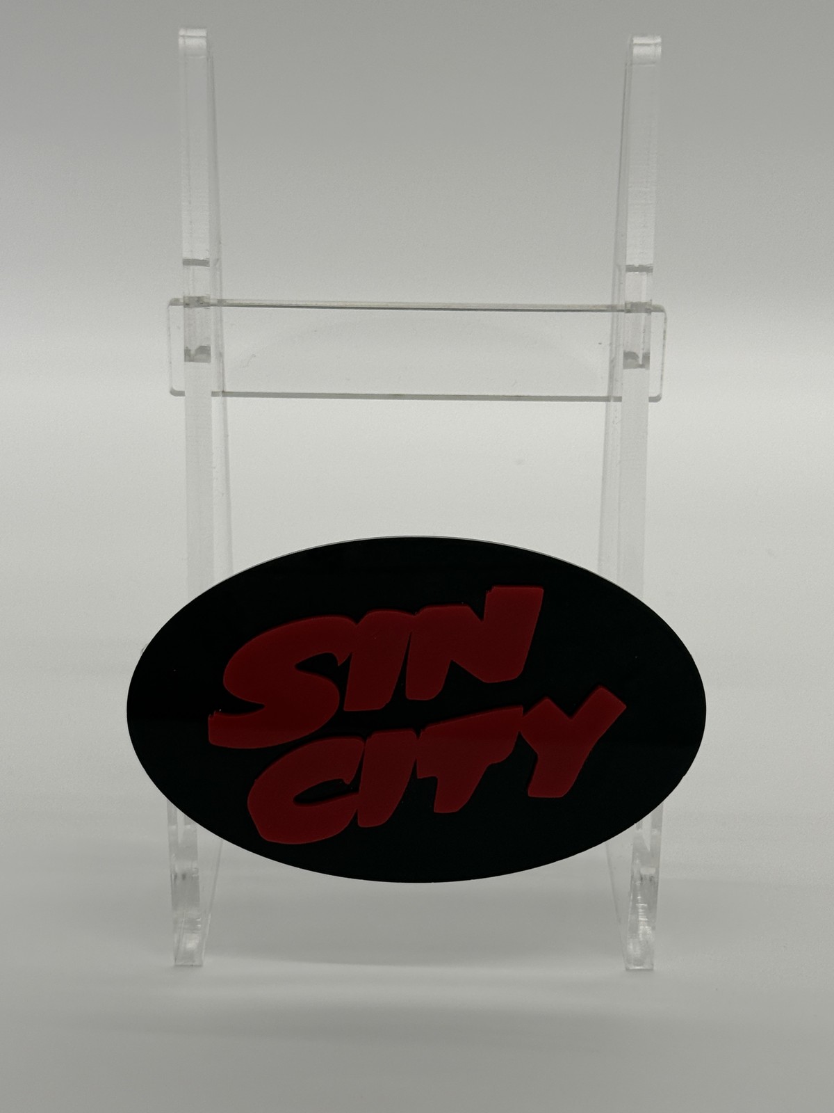 Custom Comic Book Stand - Sin City (Red/Black/Oval) Laser Cut/Not 3D Prnt