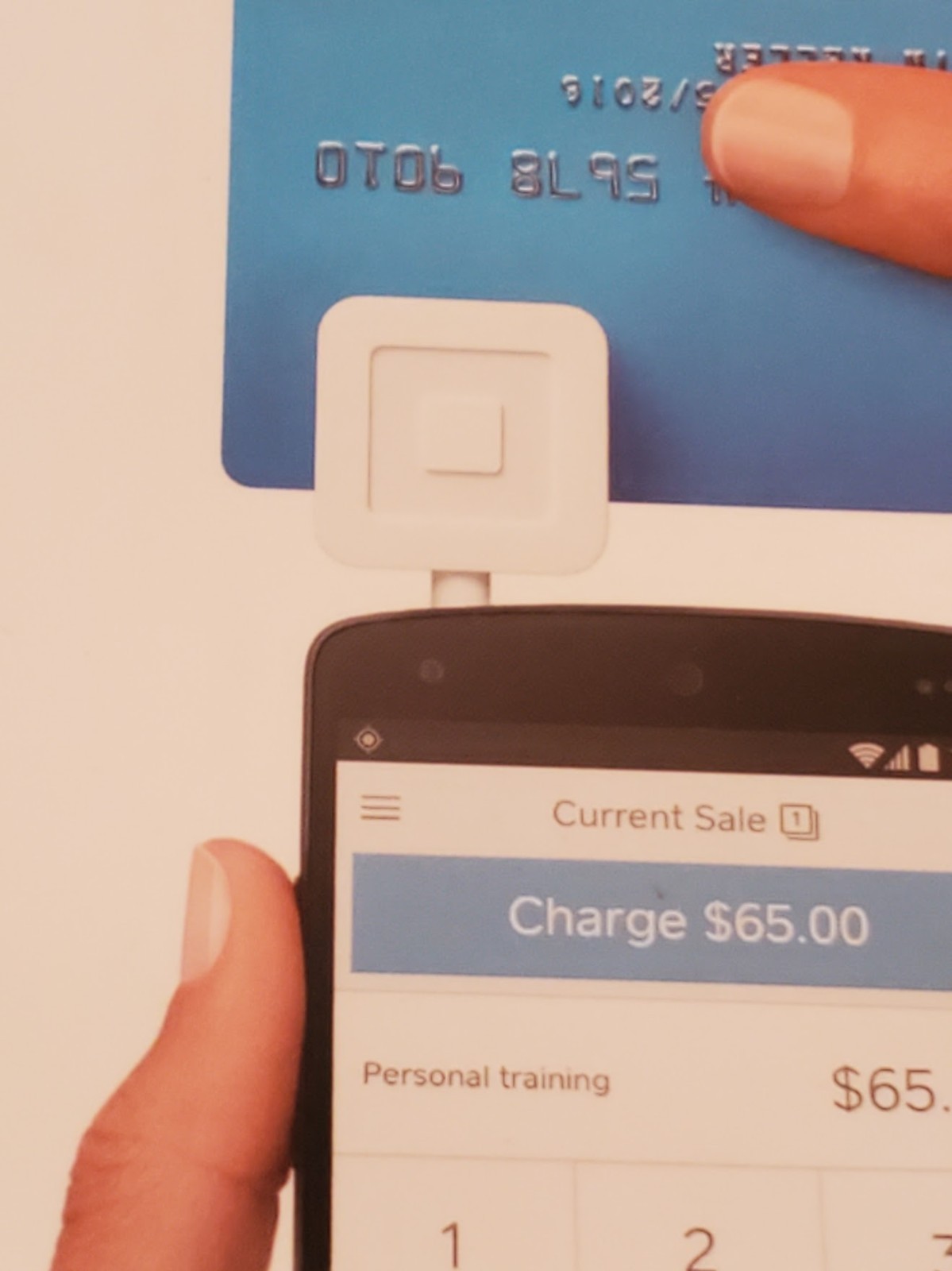 SQUARE READER Credit Debit Card scan via mobile phone smartphone iOS Android