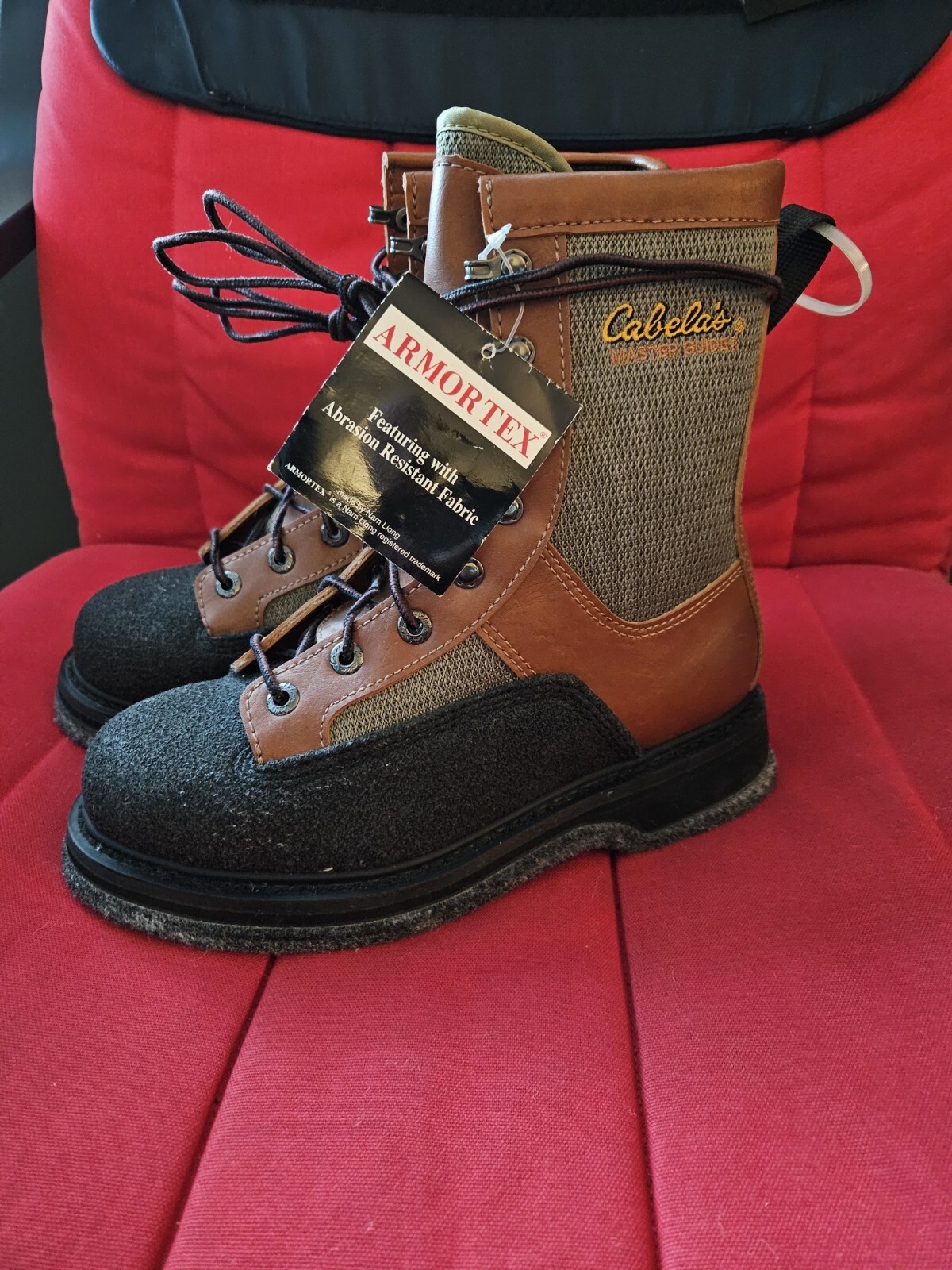 Cabelas Master Guide Felt Bottom Boots Fly Fishing Wading Vented Men Size 7 NWT