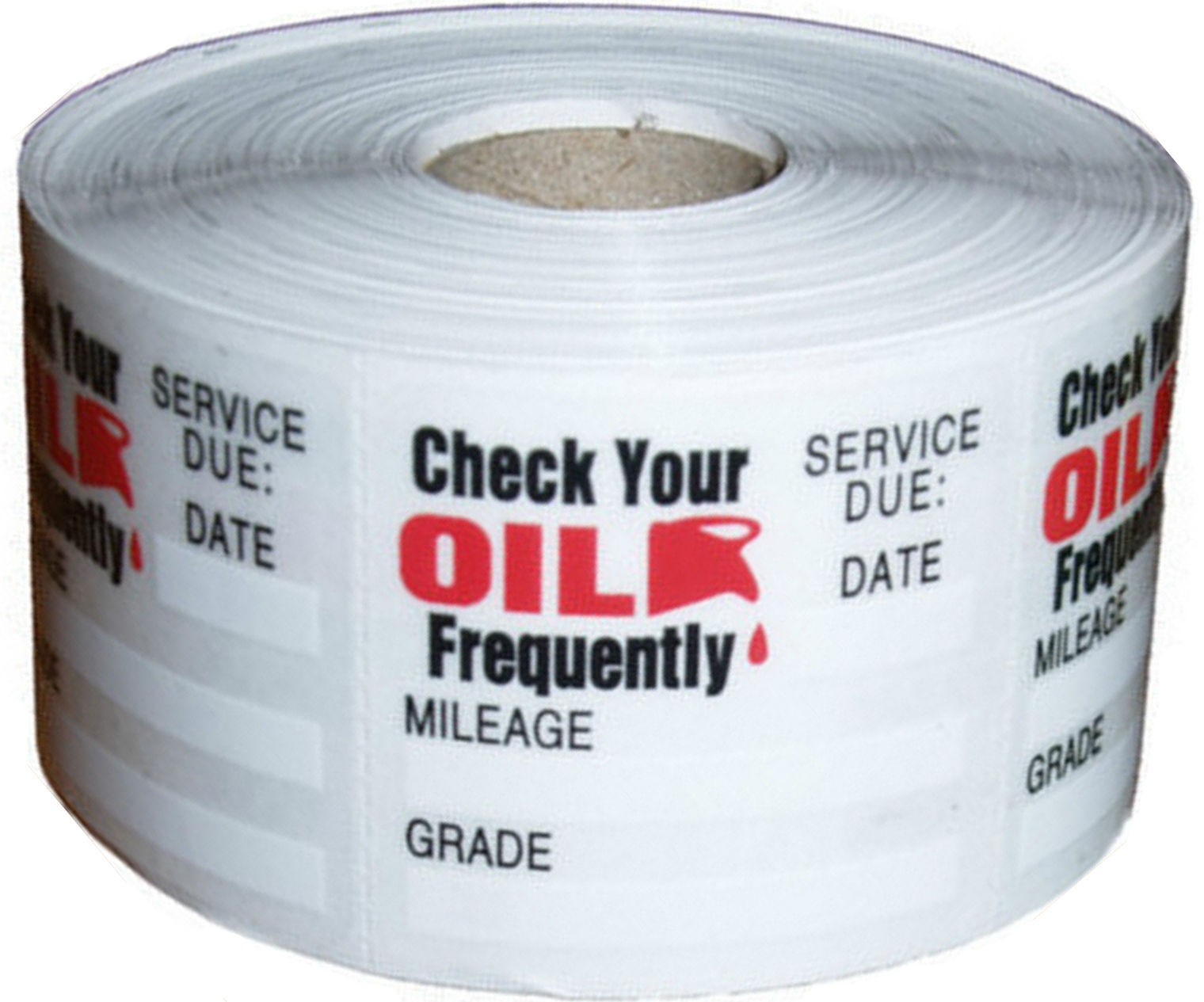 Roll of 500 RED/BLACK STATIC CLING OIL CHANGE STICKERS DECALS LOT FREE SHIPPING