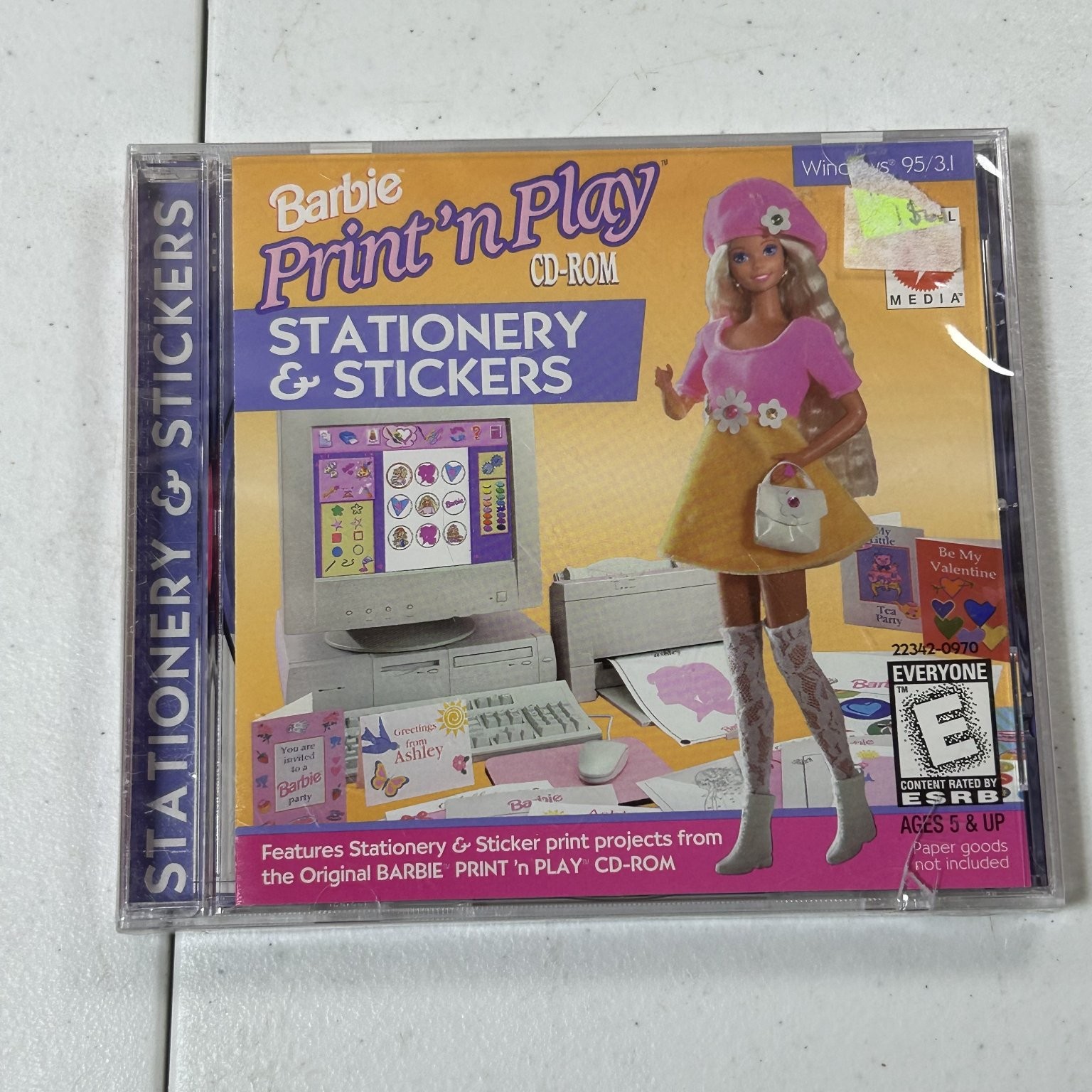 Barbie Print 'n Play CD-ROM Stationery & Stickers Windows 95/3.1