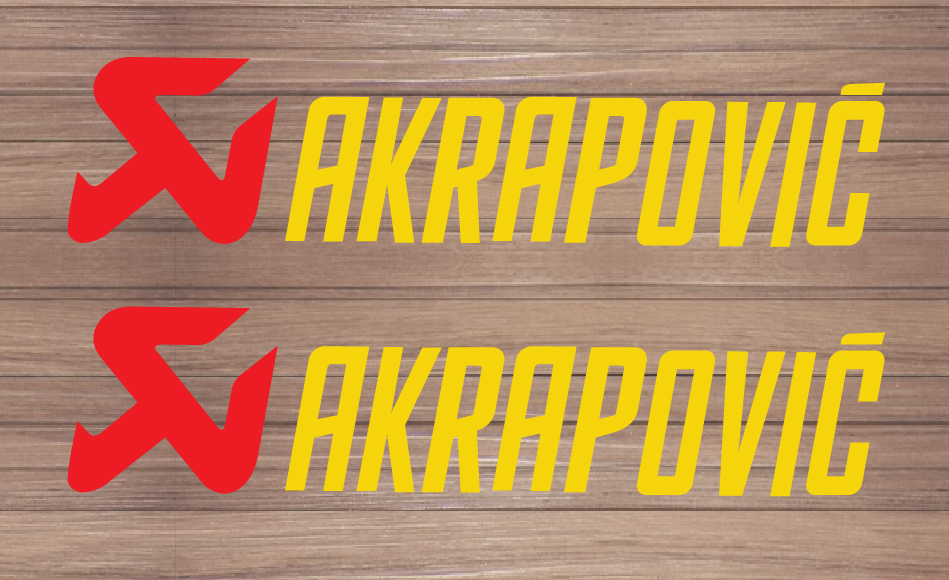 (2 Pcs) AKRAPOVIC Die-cut Stickers Decals HEAT PROOF RESISTANT EXHAUST STICKER
