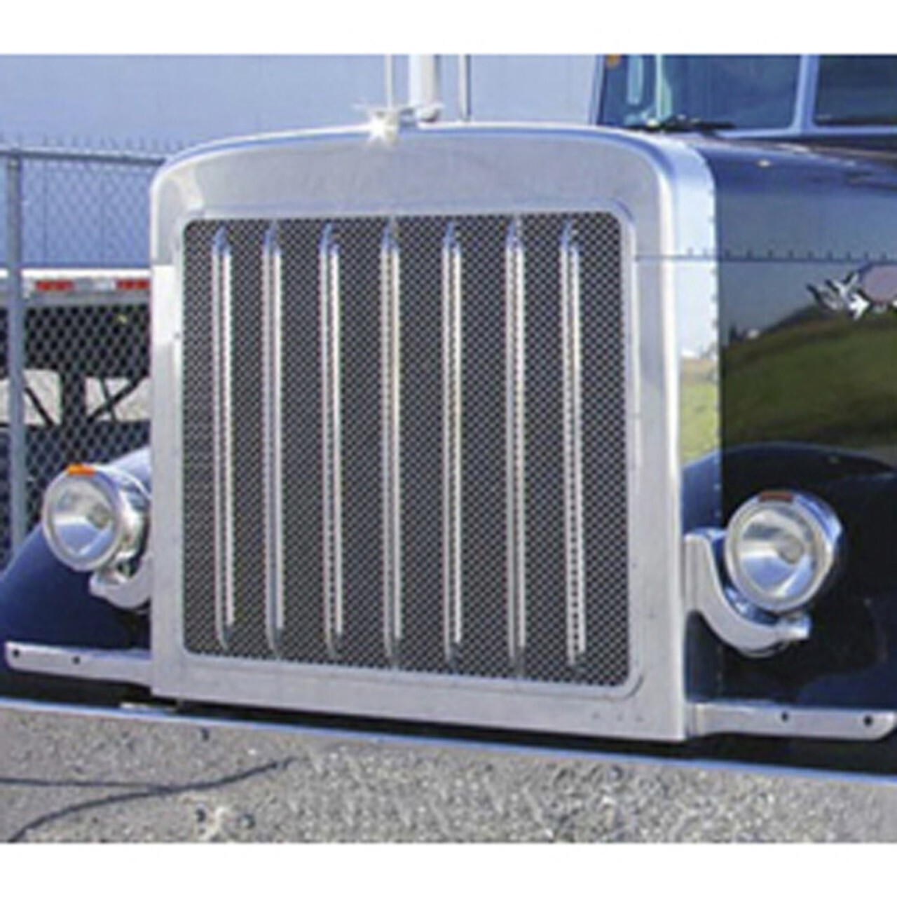 Trux TP-1125  Custom Stainless Steel Grille Insert With Oval Holes For Peterbilt