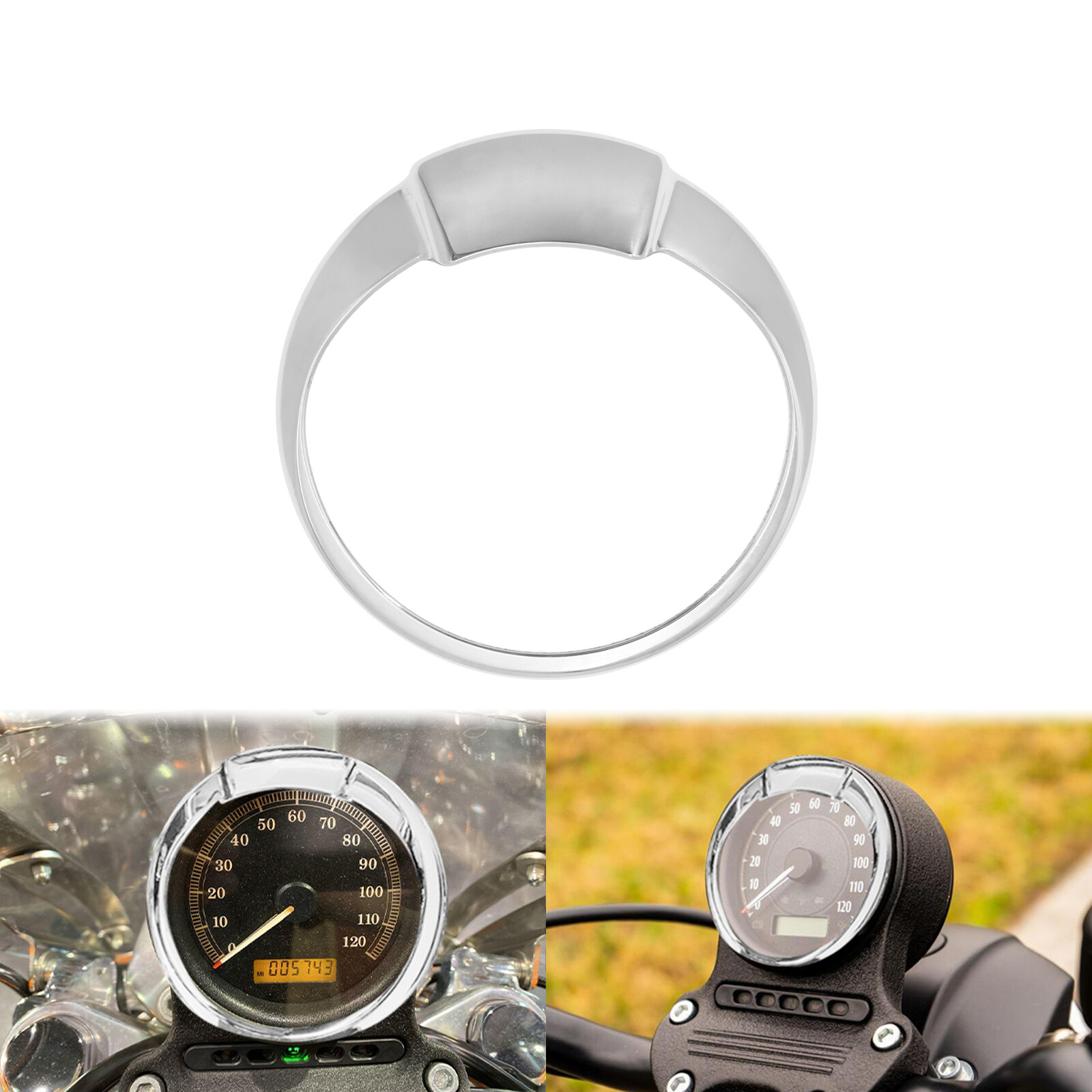 4" Speedometer Gauge Bezel Cover Trim Ring Fit For Harley Sportster Touring Dyna