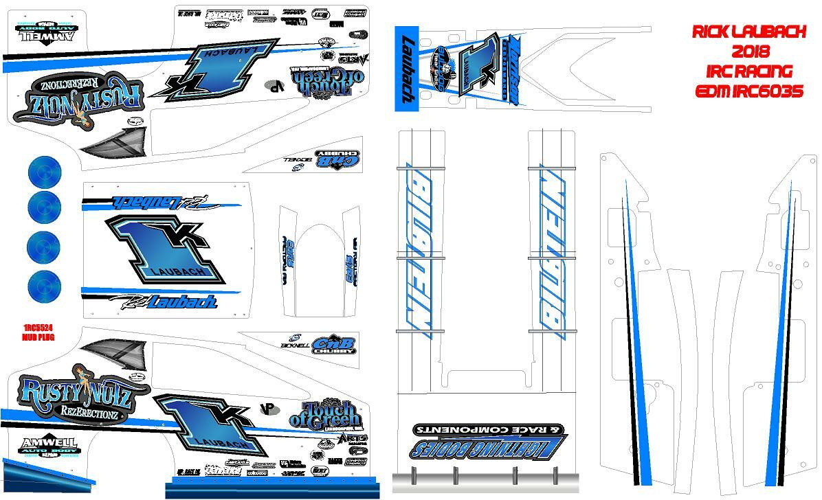 1RC EDM  WRAP SALVAS MUDBOSS 1X18 SCALE RICK LAUHBACK 2018 THEME WRAP KIT