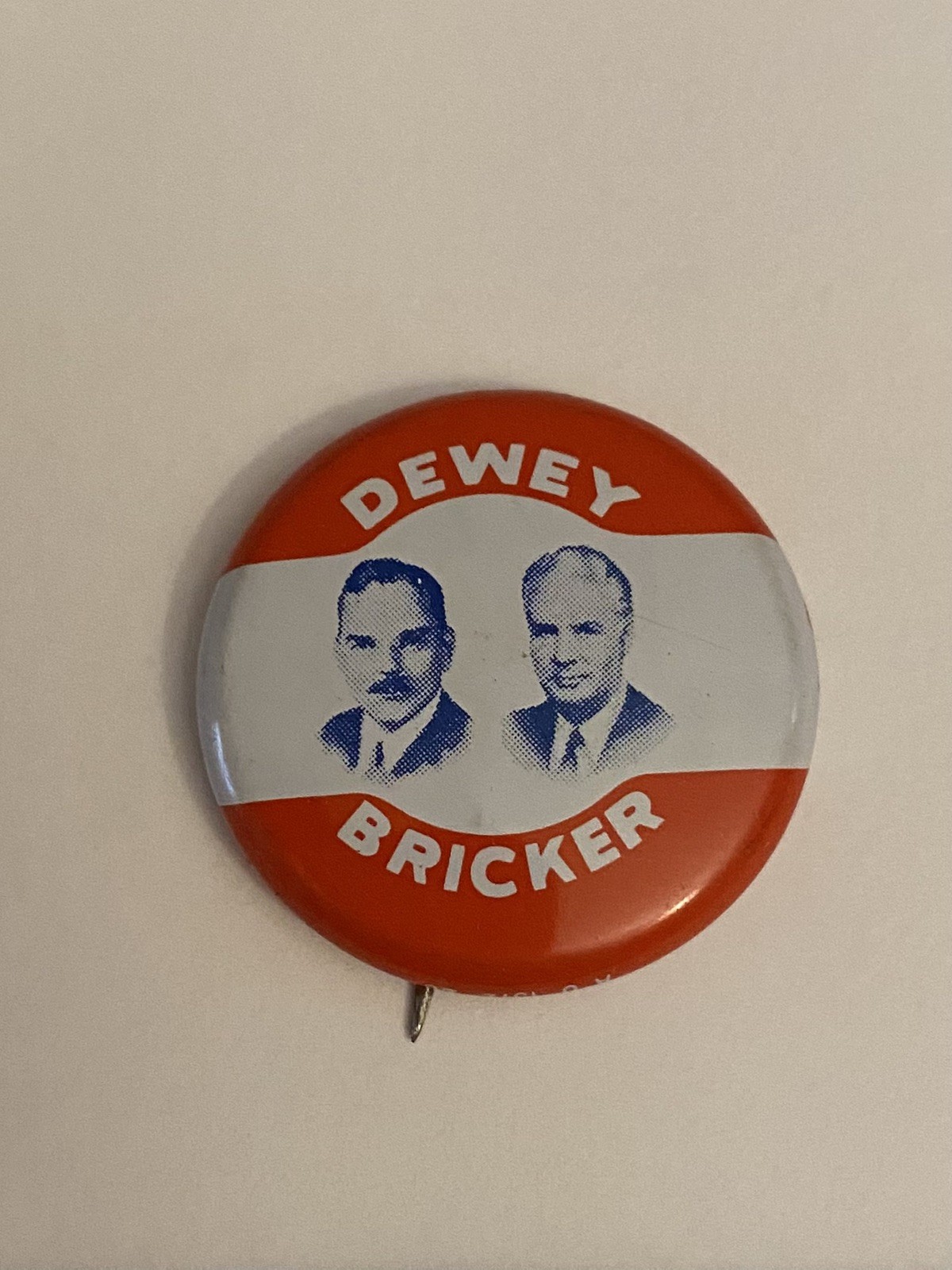 Dewey Bricker Pin Back Button P138