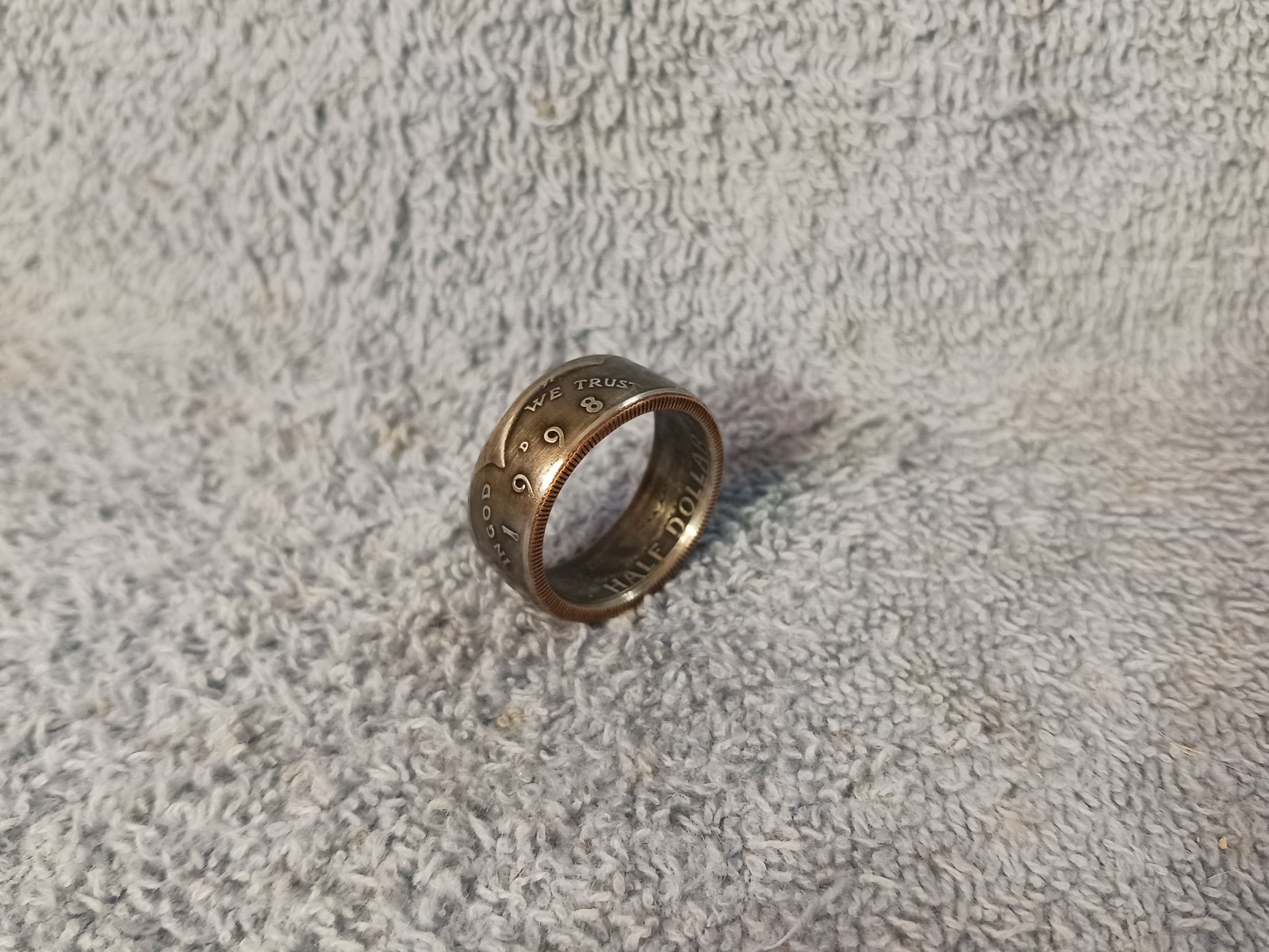 1998 Kennedy Half Dollars  size 11   coin ring  handmade mixed metals