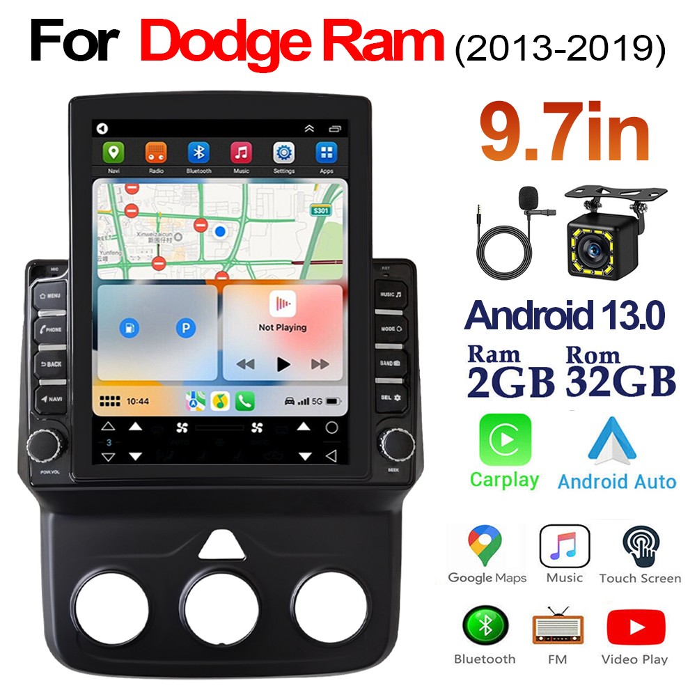9.7" For Dodge Ram 2013-19 Android 15 Car Radio Stereo GPS CarPlay 2+32G