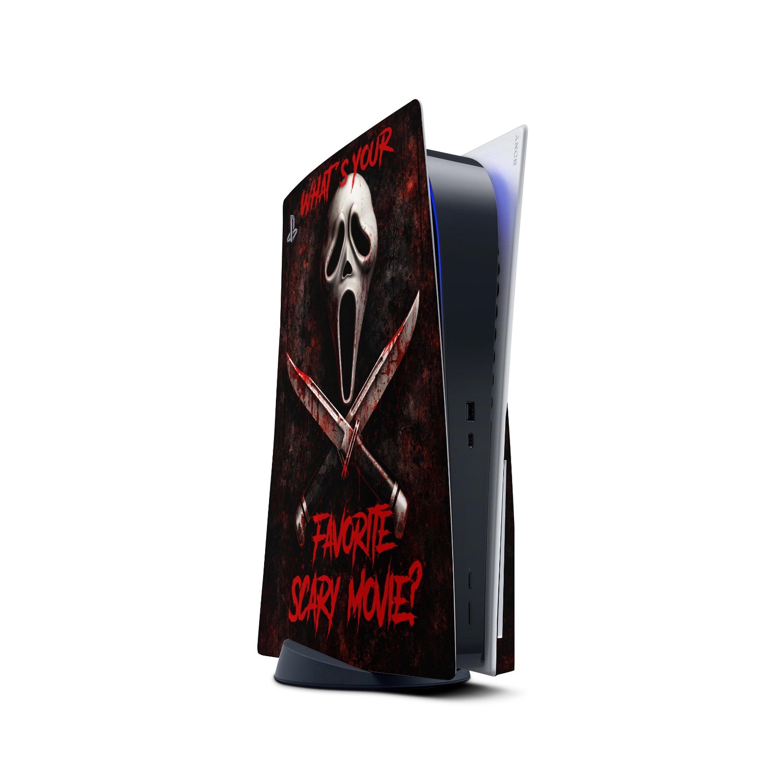 Ghostface Scream PS5 Console & Controller Vinyl Skin Wrap Decal Set