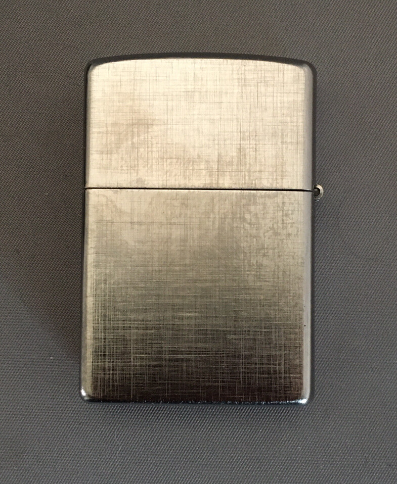 Zippo Windproof Chrome Lighter With Linen Weave Pattern, 28181, Preowned W/Box
