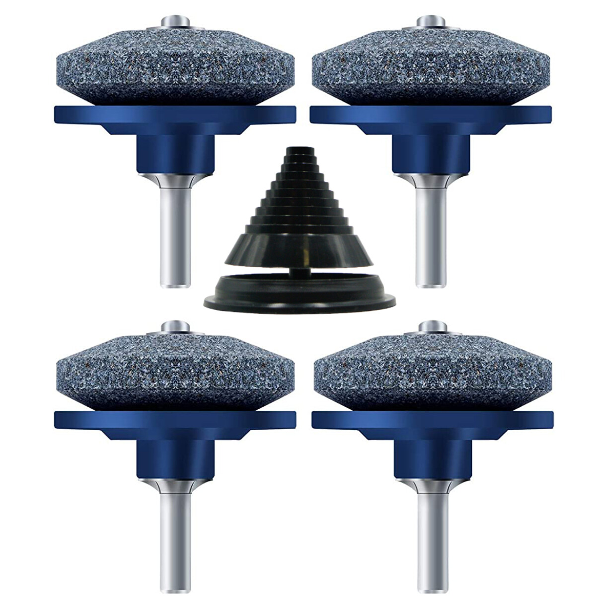 5PCS Lawn Mower Blade Sharpener Balancer Kit for Drill Grinder Stone Garden Tool