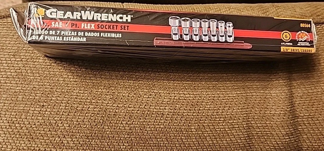 Gearwrench 7pc SAE6 Ot Flex Socket Set #80564- New