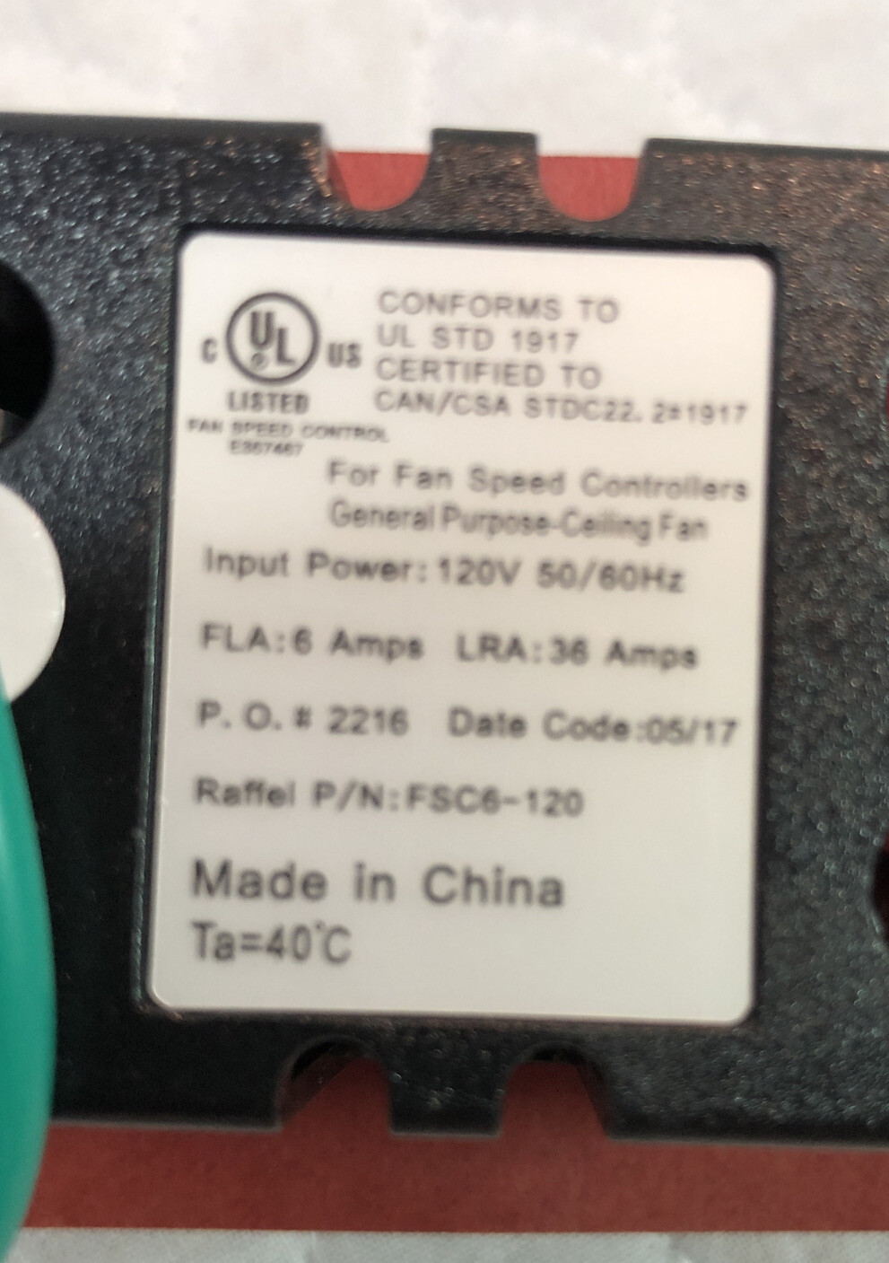 Solid State Speed Control 385031 5WSSC Wall Mount New