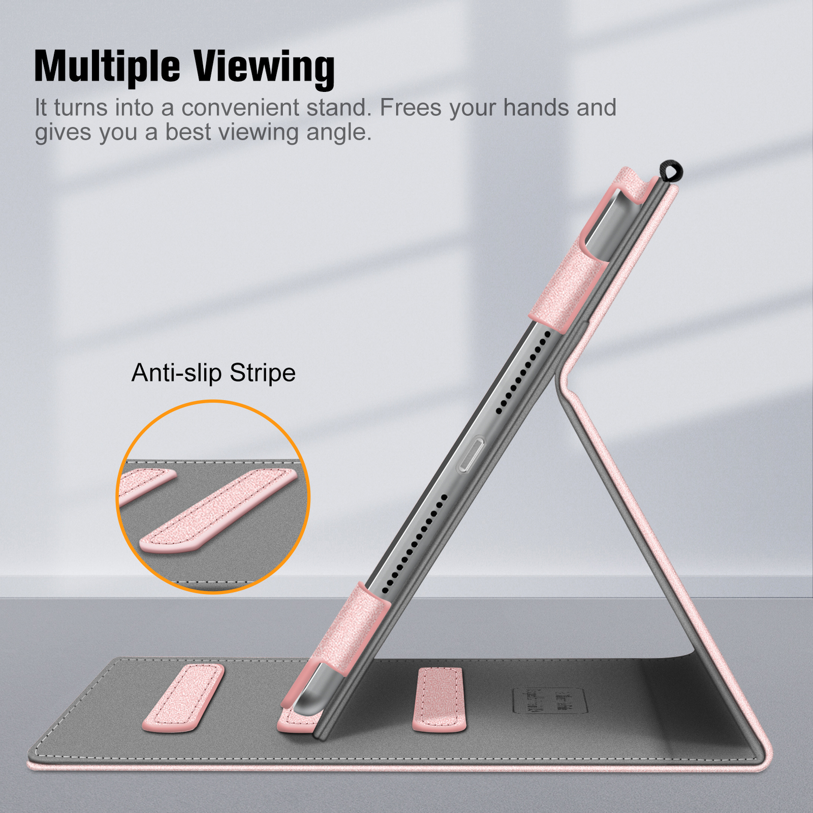 For iPad 9th Gen 2021 Multi-Angle Case Stand Cover with Pocket & Pencil Holder