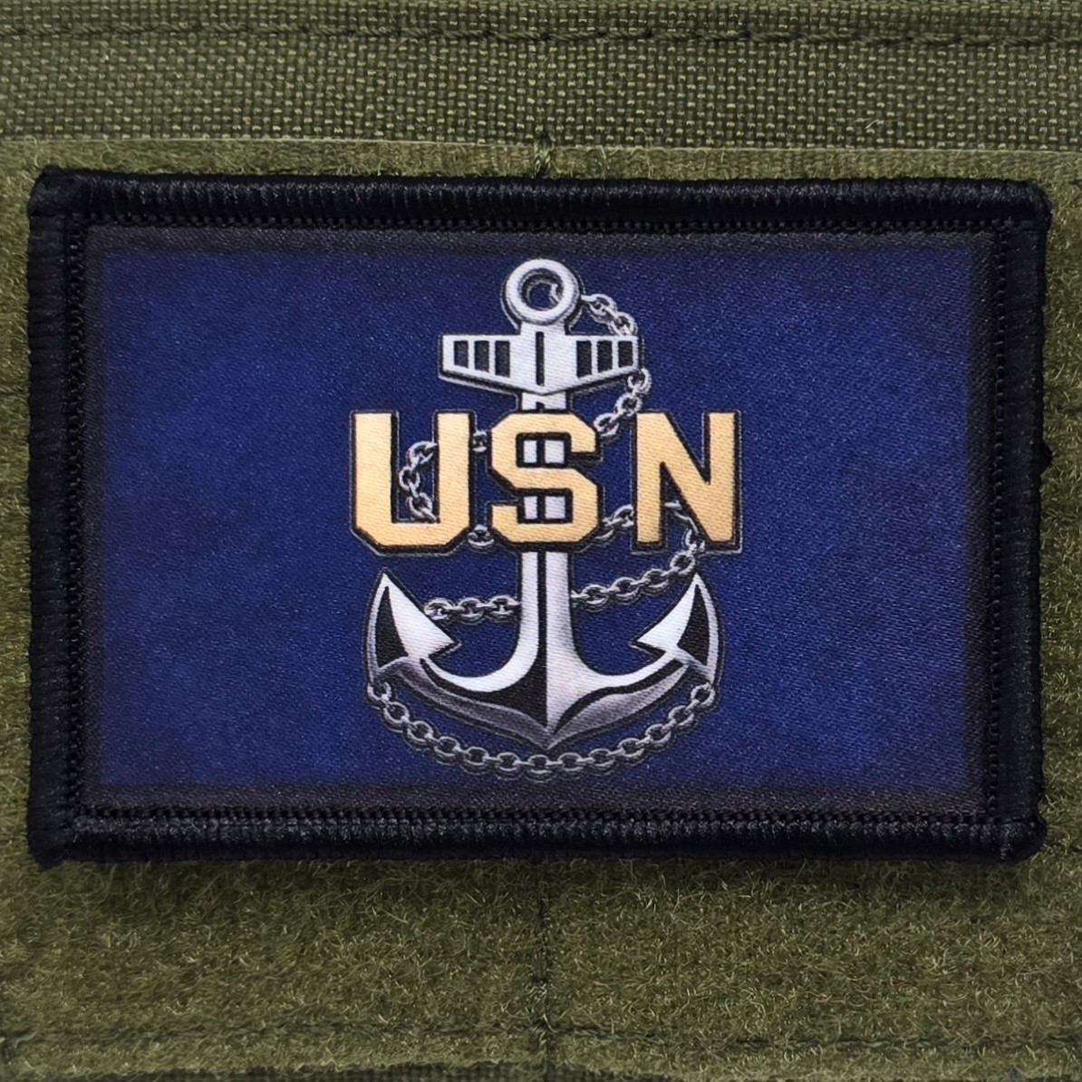USN Patch Moral Tactical Military Navy USA Flag Hook & Loop 3x2